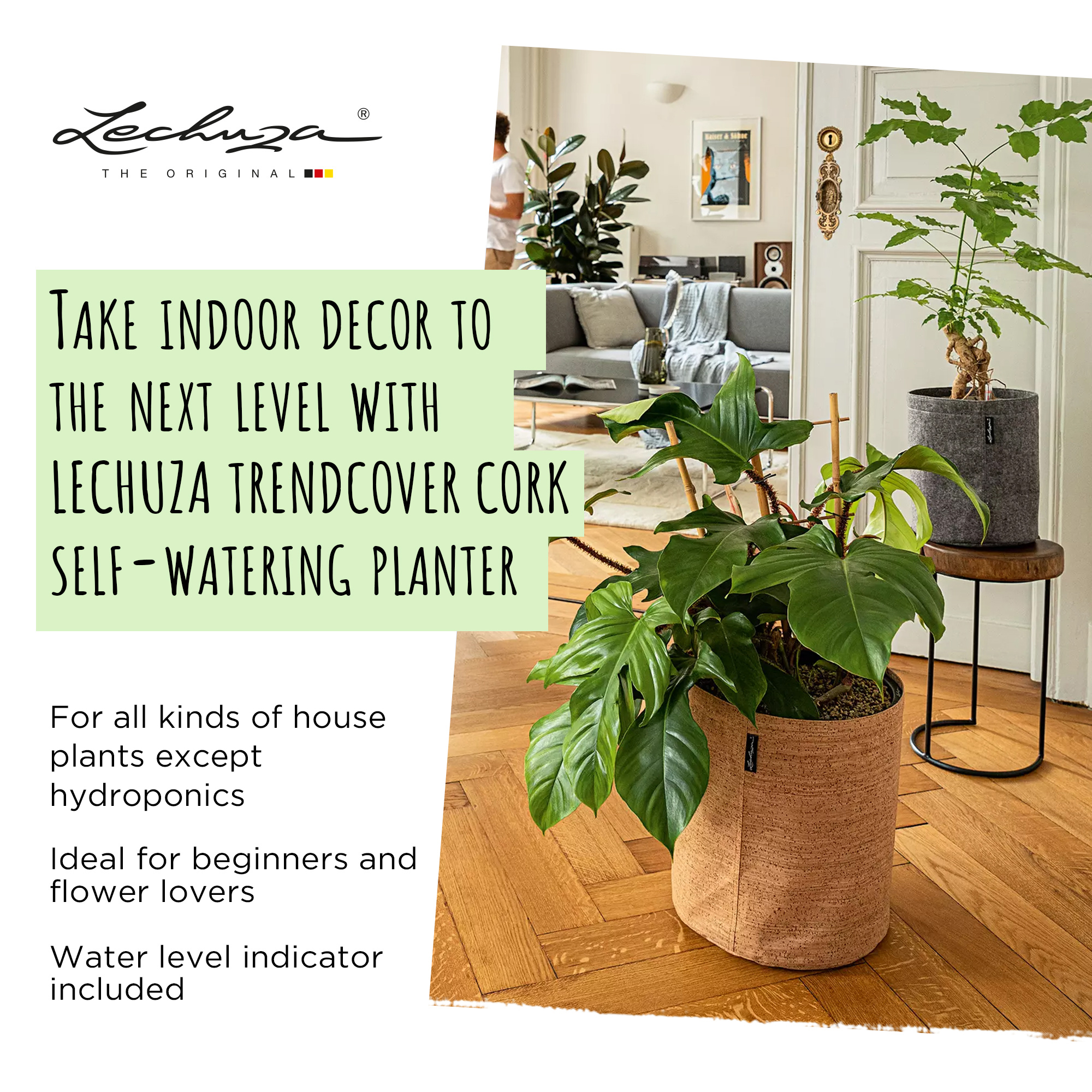 LECHUZA TRENDCOVER Round Self-watering Planter