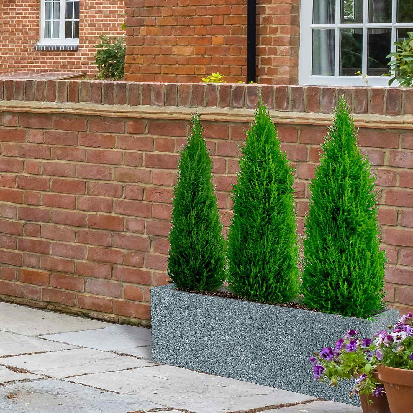 IDEALIST Lite Textured Concrete Effect Trough Outdoor Planter