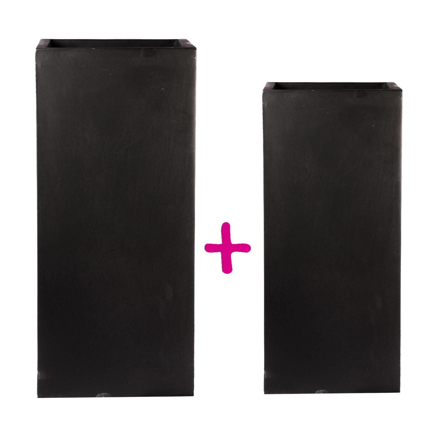 IDEALIST Lite Tall Square Contemporary Light Concrete Planter Set