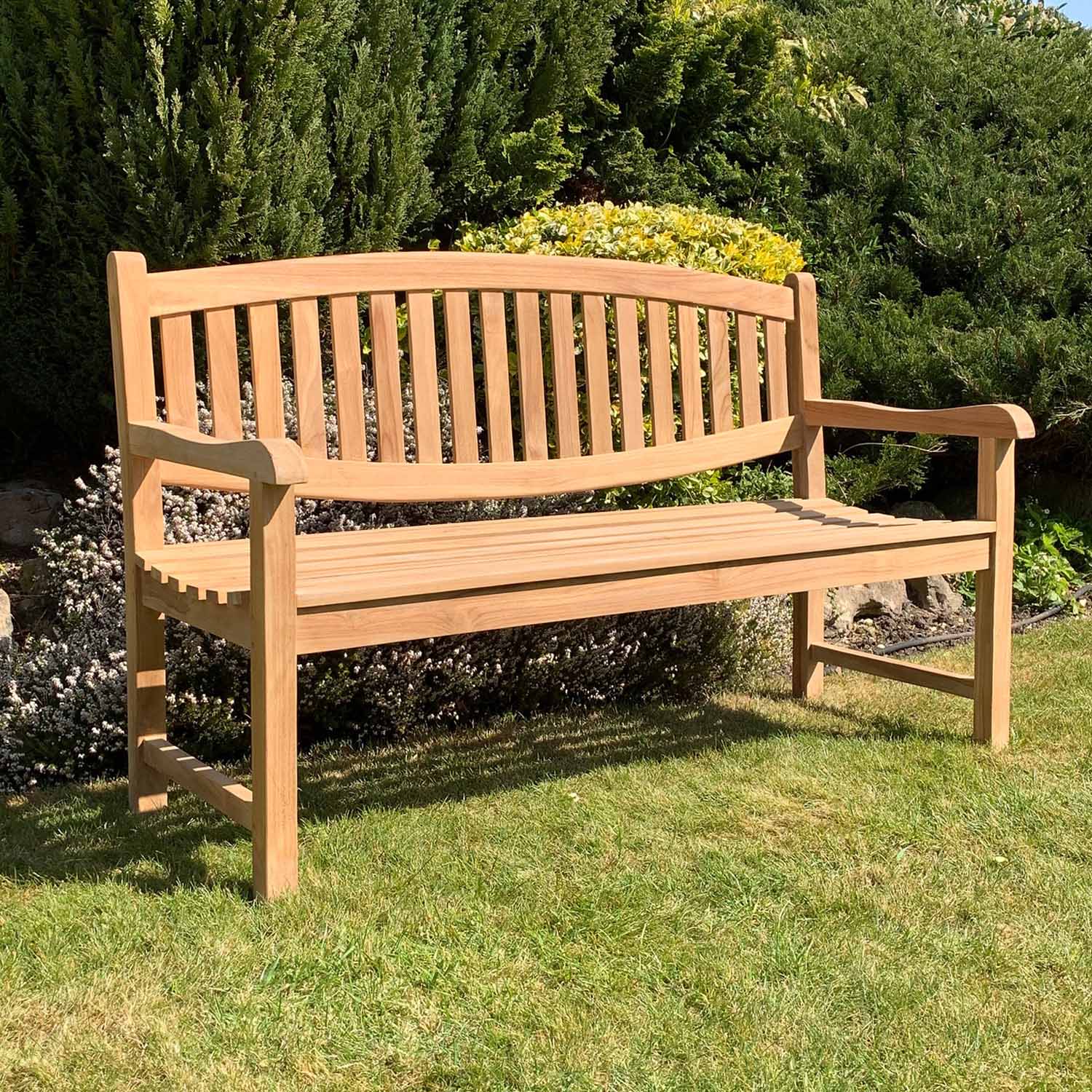 Oval Wood Garden Bench by Woodd, 3 Seater 1.5m - from £675.99 ...