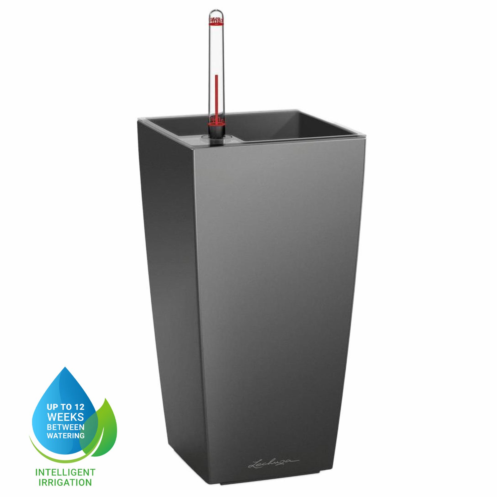 LECHUZA CUBI Square Poly Resin Indoor Self-watering Planter