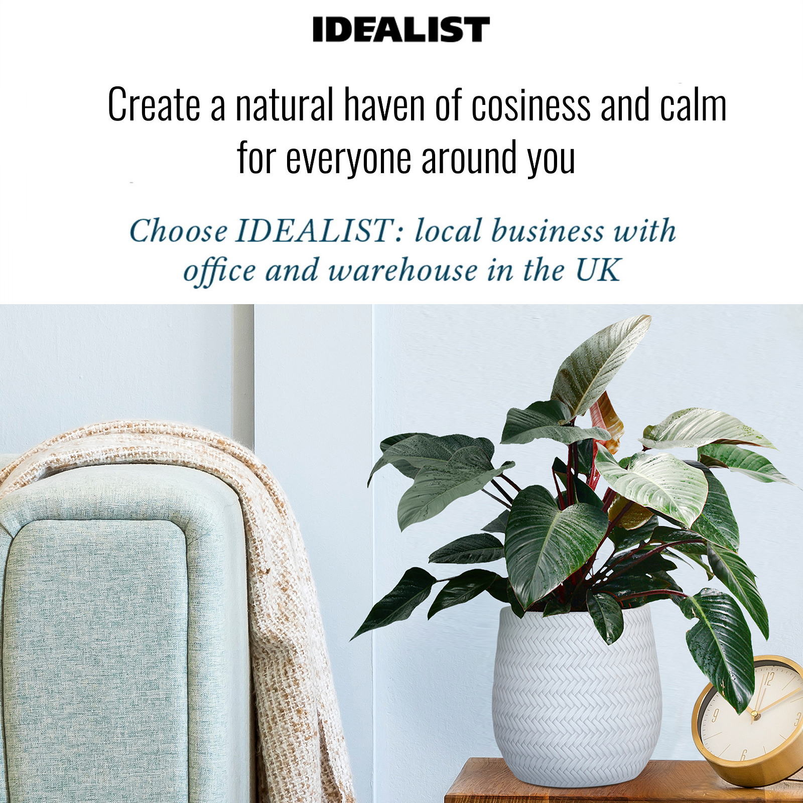 IDEALIST Lite Plaited Style Table and Hanging Plant Pot Dual Use Indoor Egg Planter