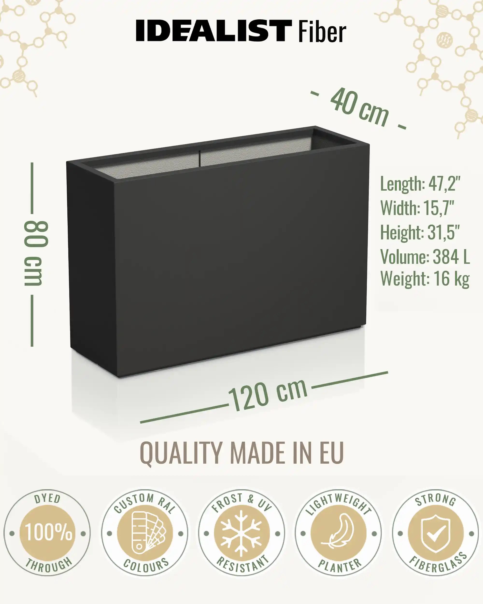 AXIS Trough Outdoor Fiberglass Planter