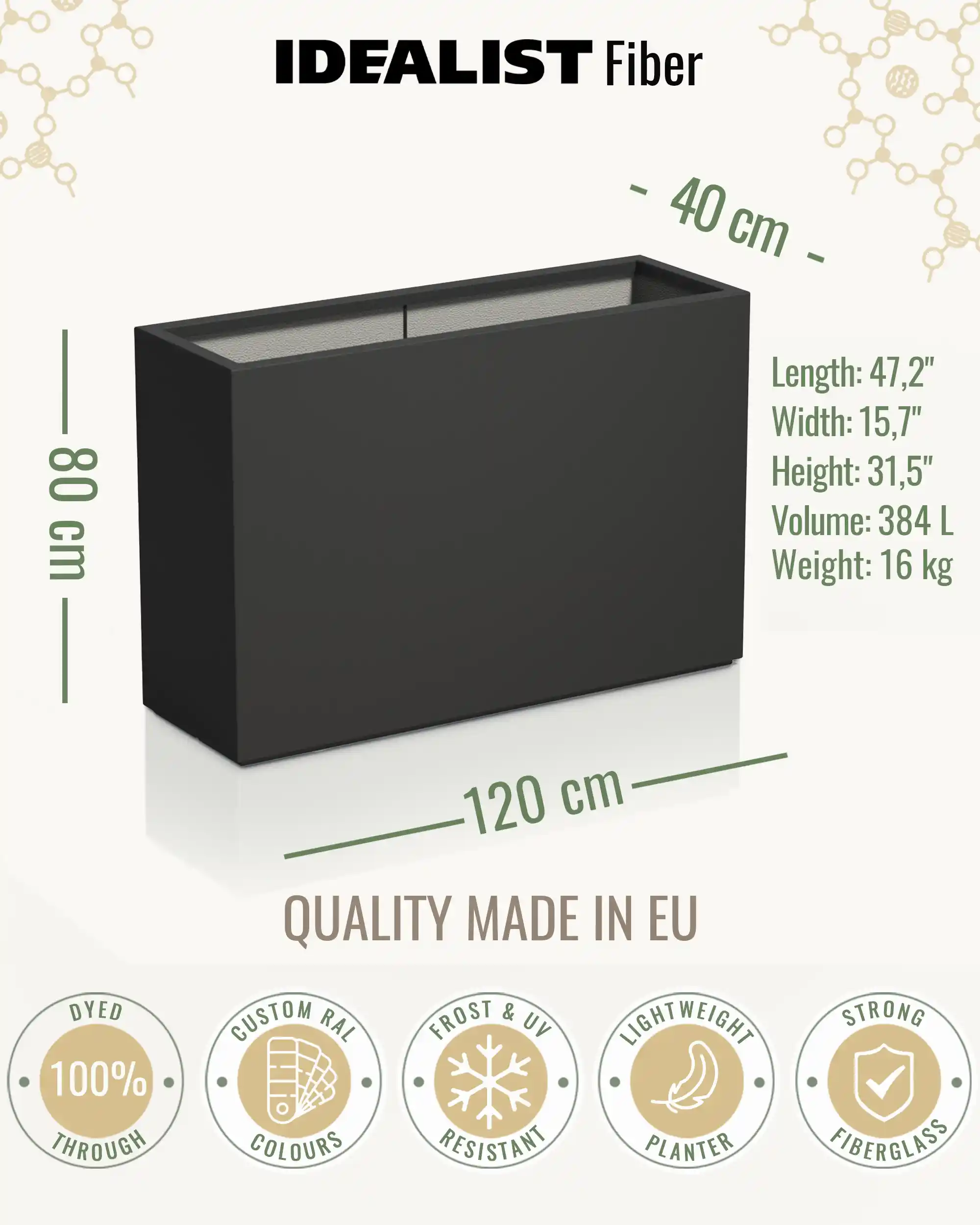 AXIS Trough Outdoor Fiberglass Planter
