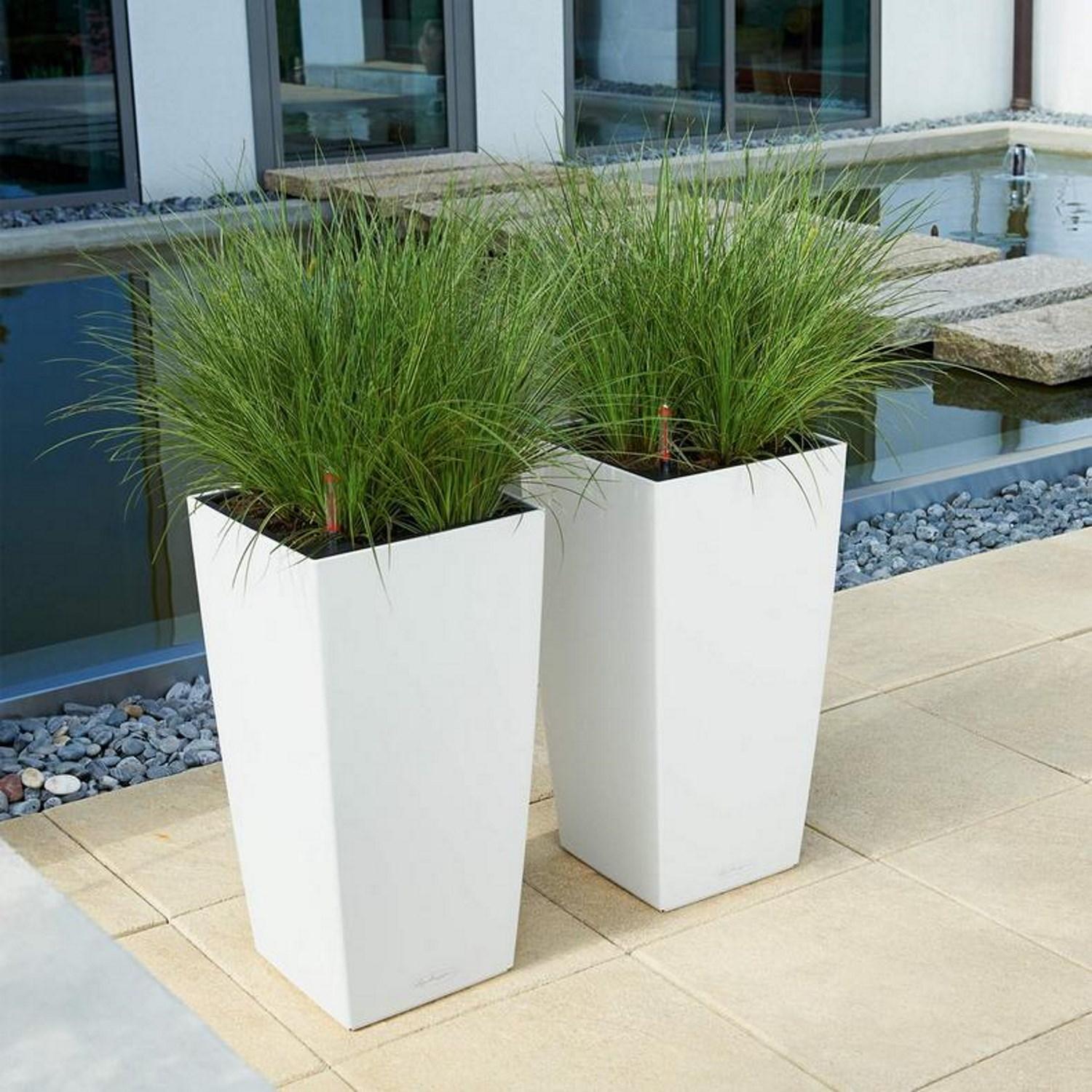 LECHUZA CUBICO Color Square Tall Poly Resin Self-watering Planter