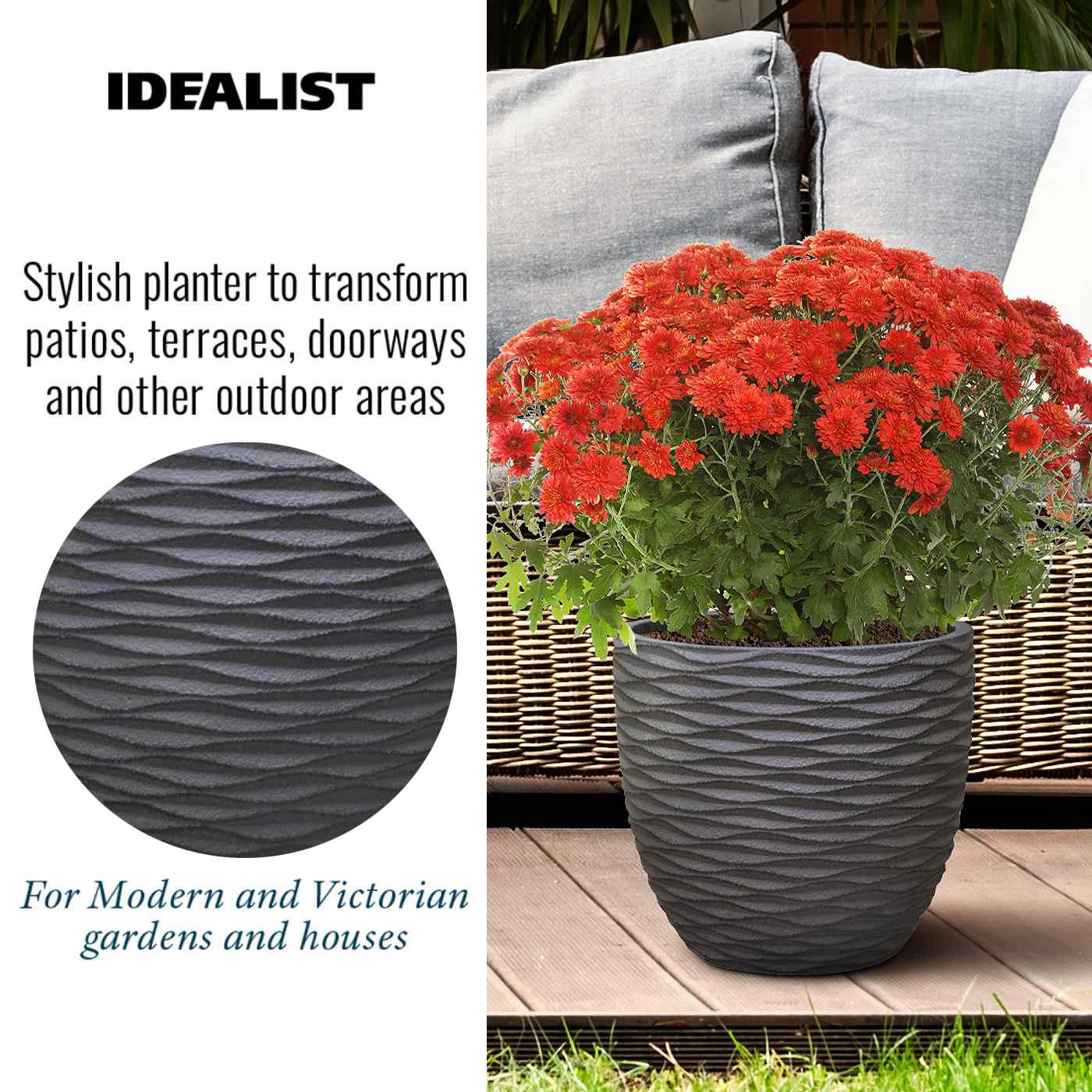 IDEALIST Lite Wave Style Outdoor Egg Planter