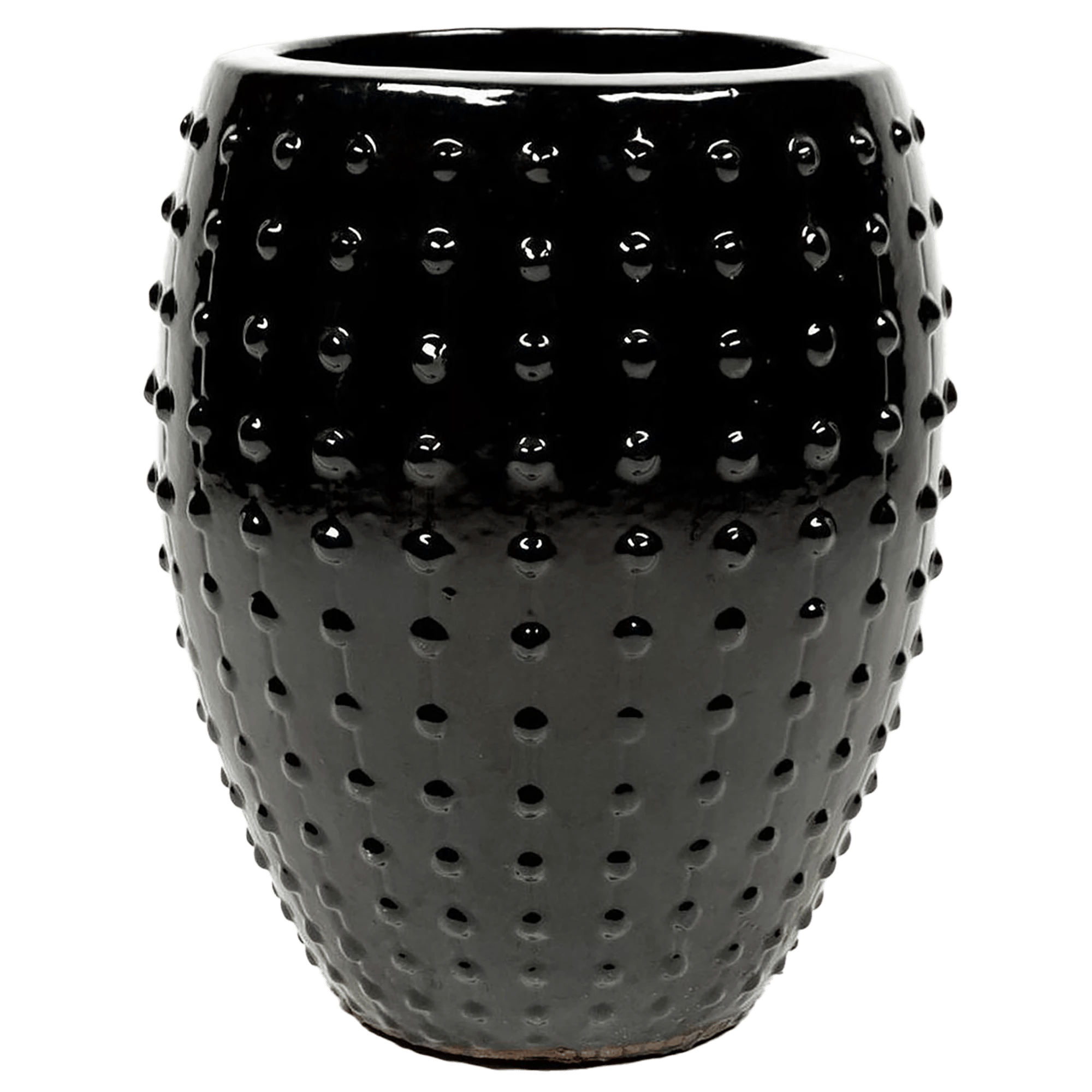 Ceramic Round Tall Bump Glossy Planter Pot In/Out