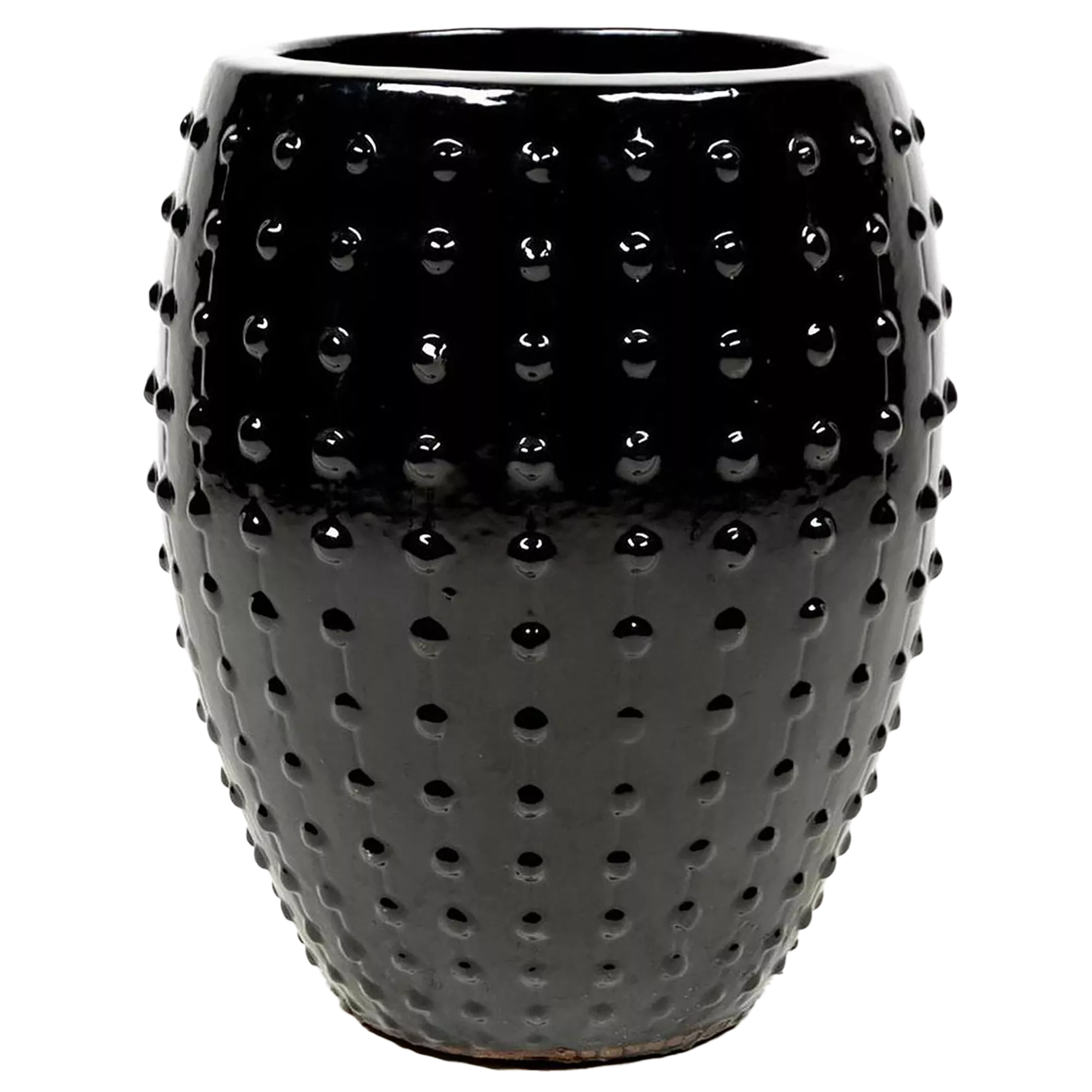 Ceramic Round Tall Bump Glossy Planter Pot In/Out