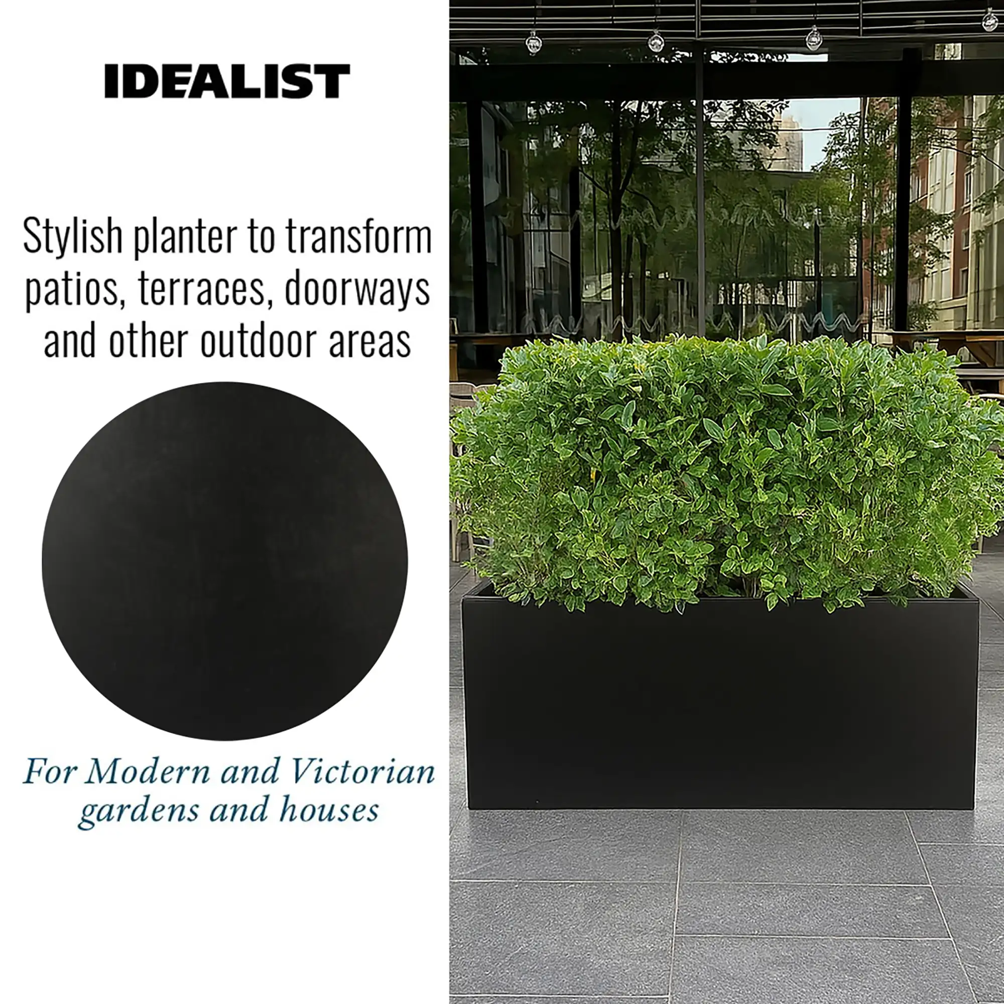 IDEALIST Lite Contemporary Light Concrete Trough Planter