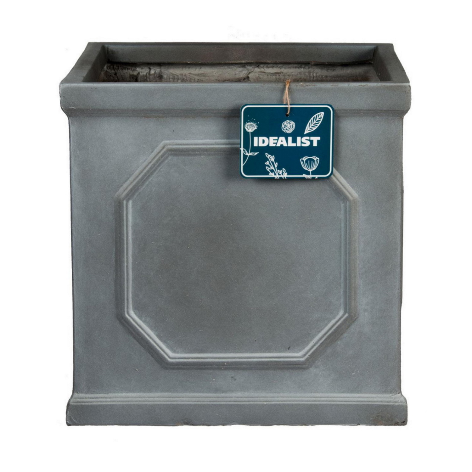 IDEALIST Lite Faux Lead Chelsea Box Square Light Concrete Planter