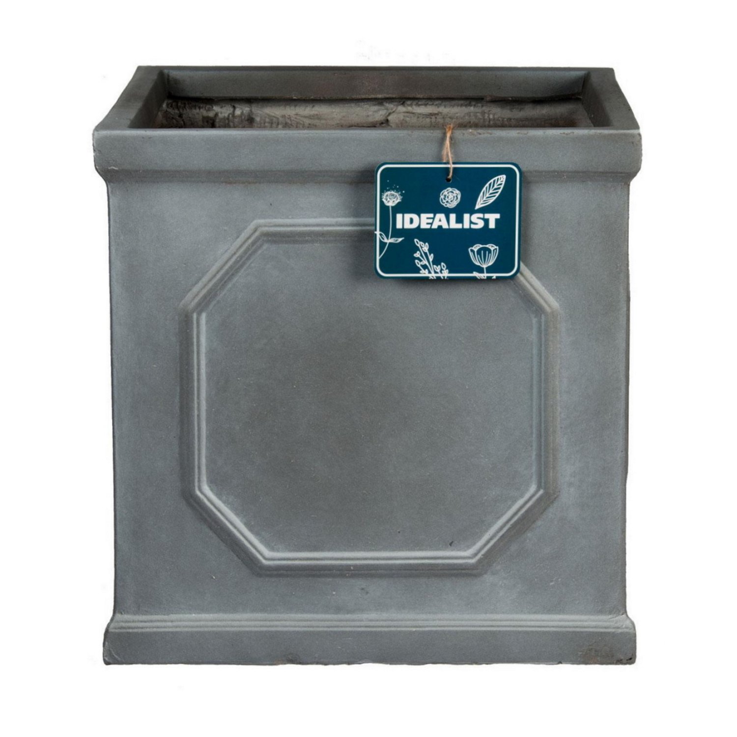 IDEALIST Lite Faux Lead Chelsea Box Square Light Concrete Planter