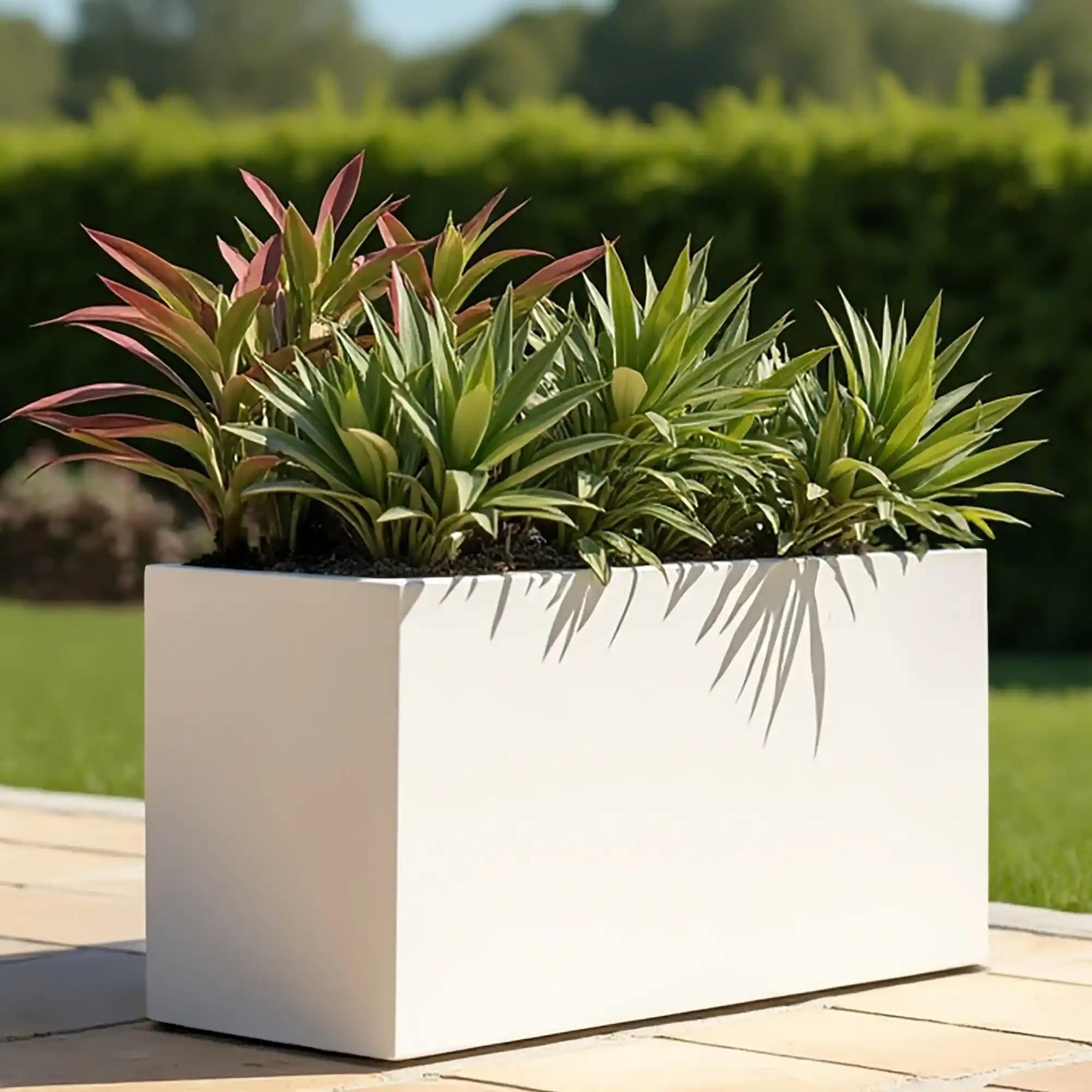 IDEALIST Lite Contemporary Light Concrete High Trough Planter