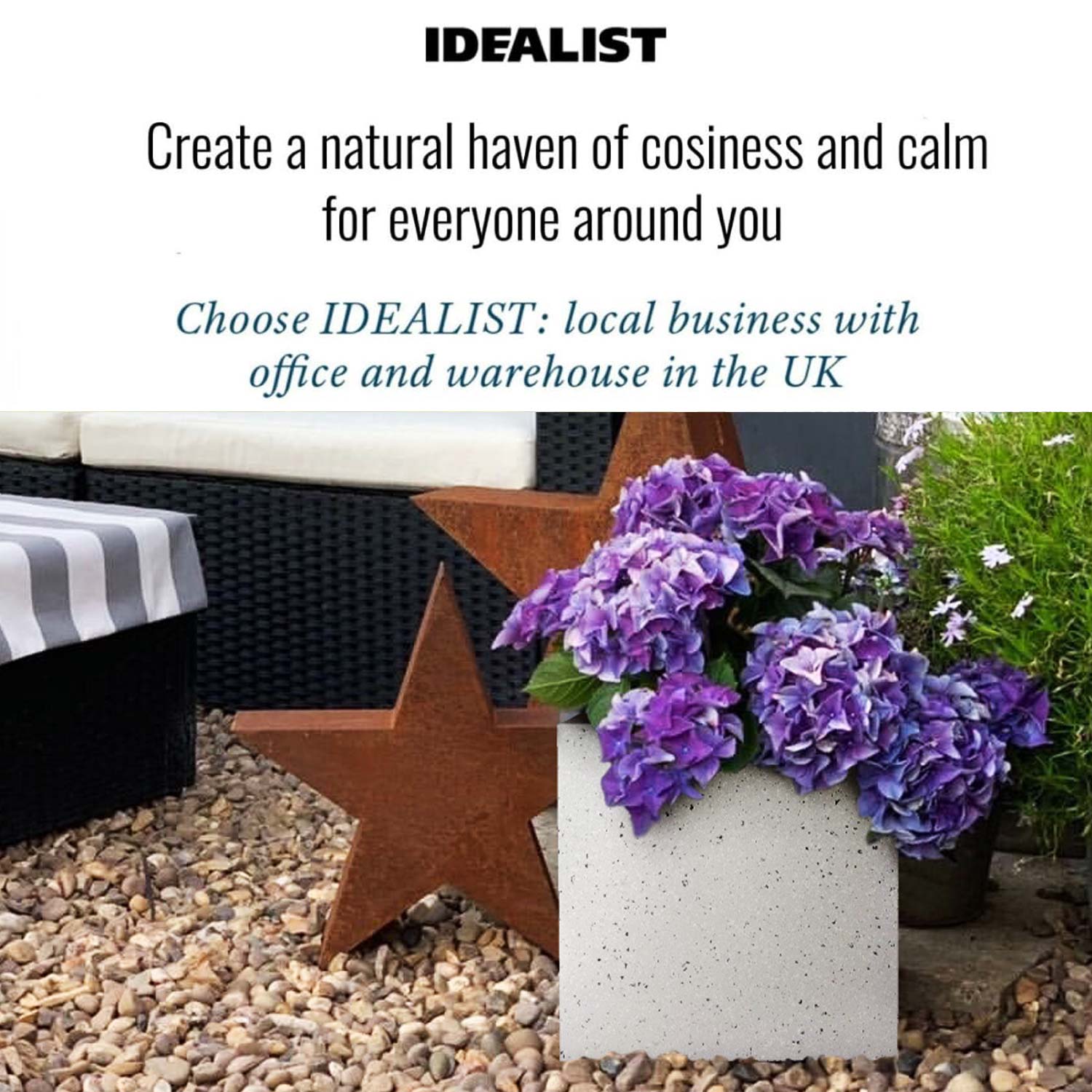 IDEALIST Lite Square Box Contemporary Marble Light Concrete Planter
