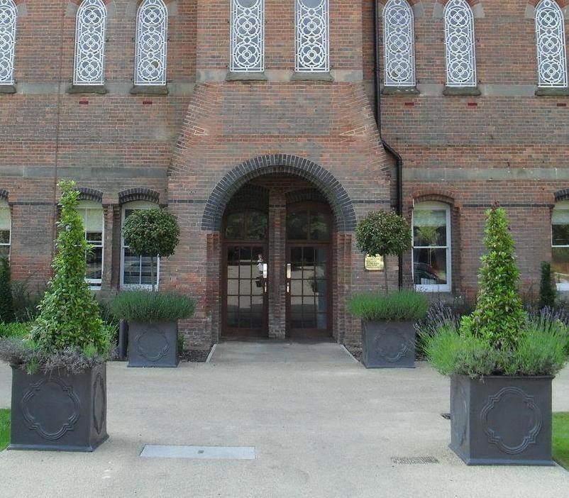 Hampton Fiberglass Square Faux Lead Planter Pot In/Out