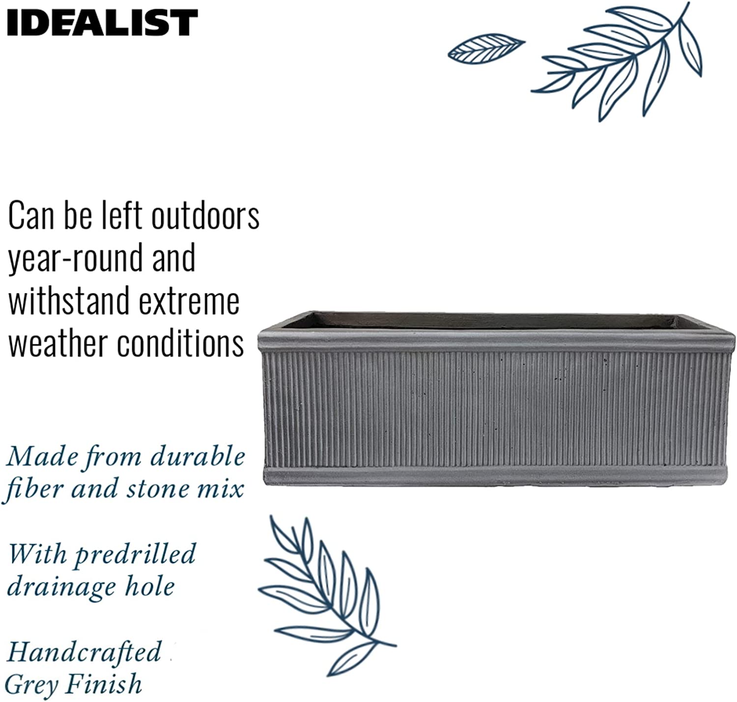 IDEALIST Lite Vertical Ribbed Vintage Style Window Box