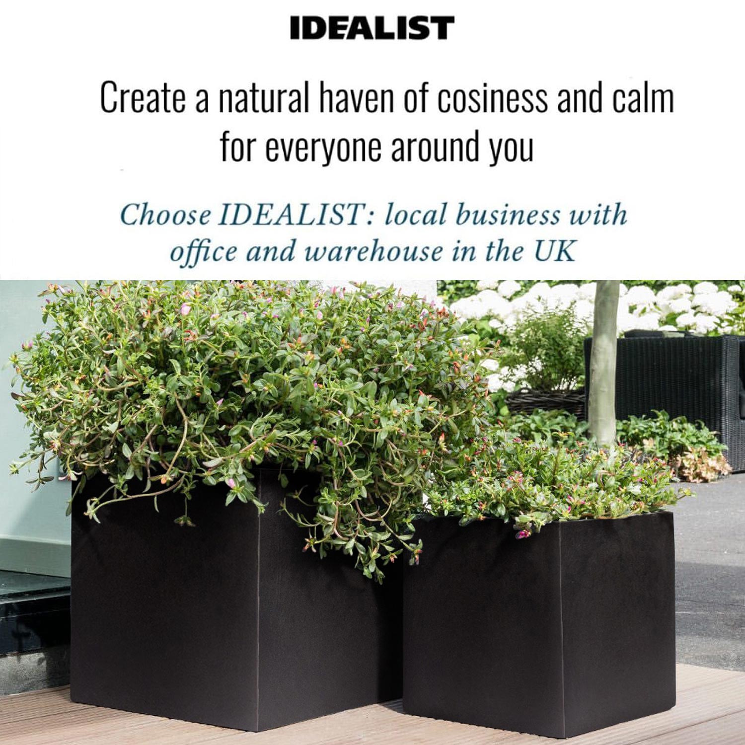 IDEALIST Lite Square Box Contemporary Light Concrete Planter