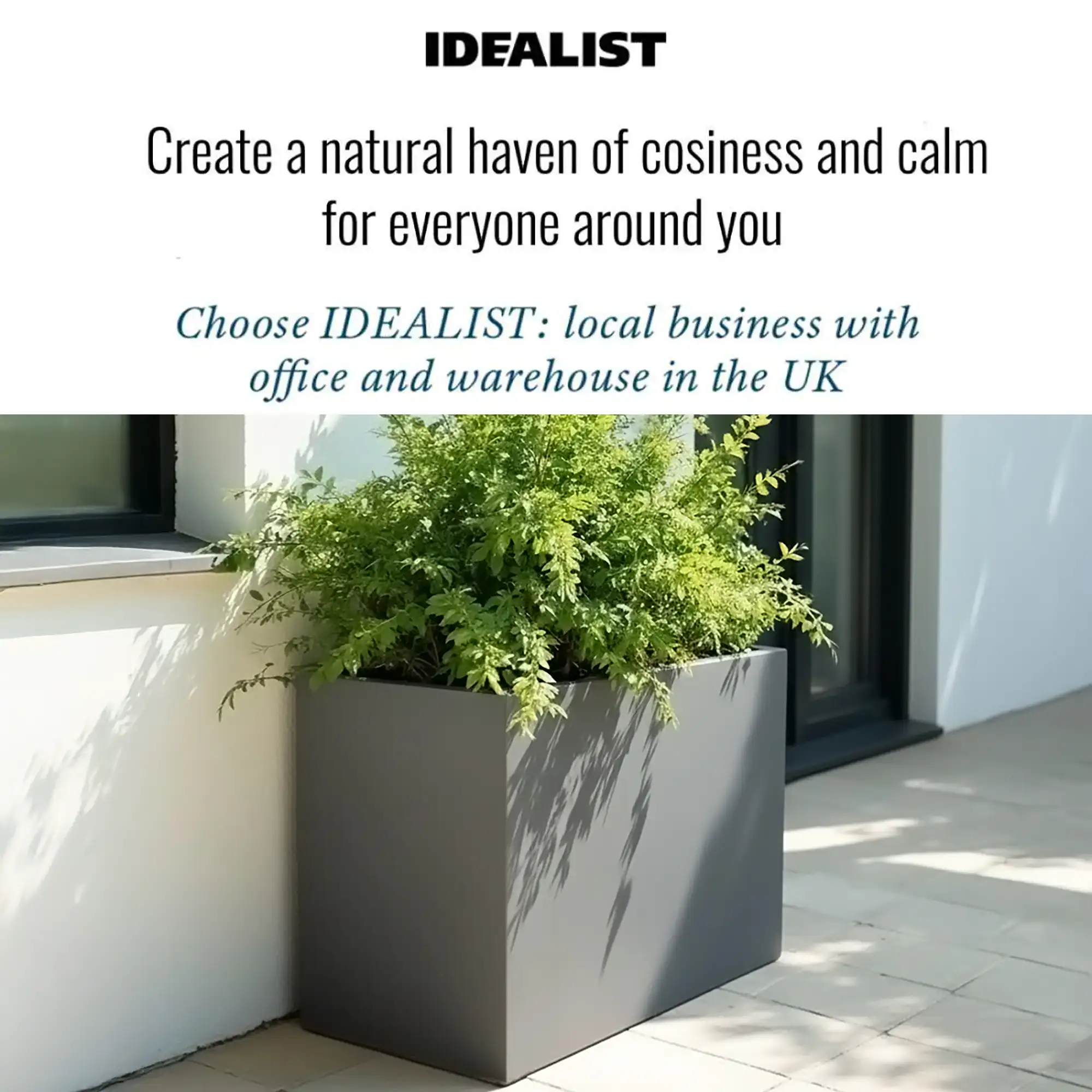IDEALIST Lite Contemporary Light Concrete Trough Planter