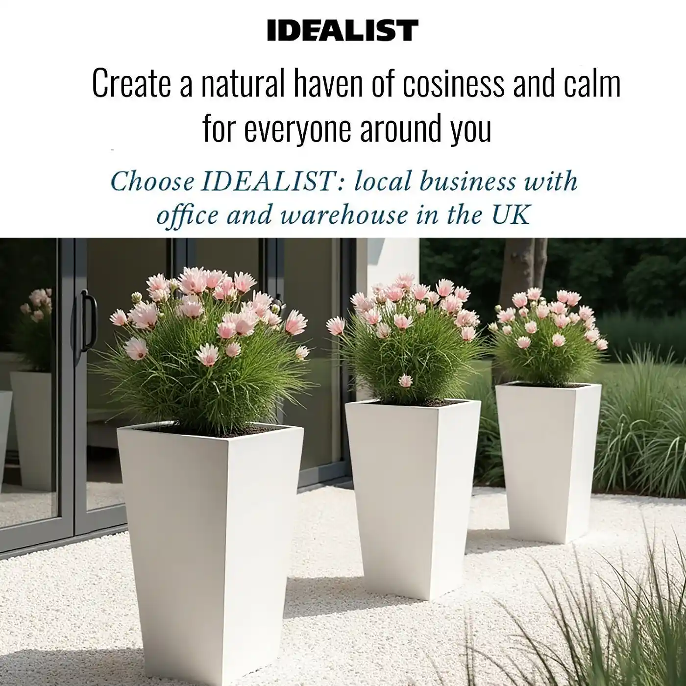 IDEALIST Lite Tall Tapered Contemporary Light Concrete Planter