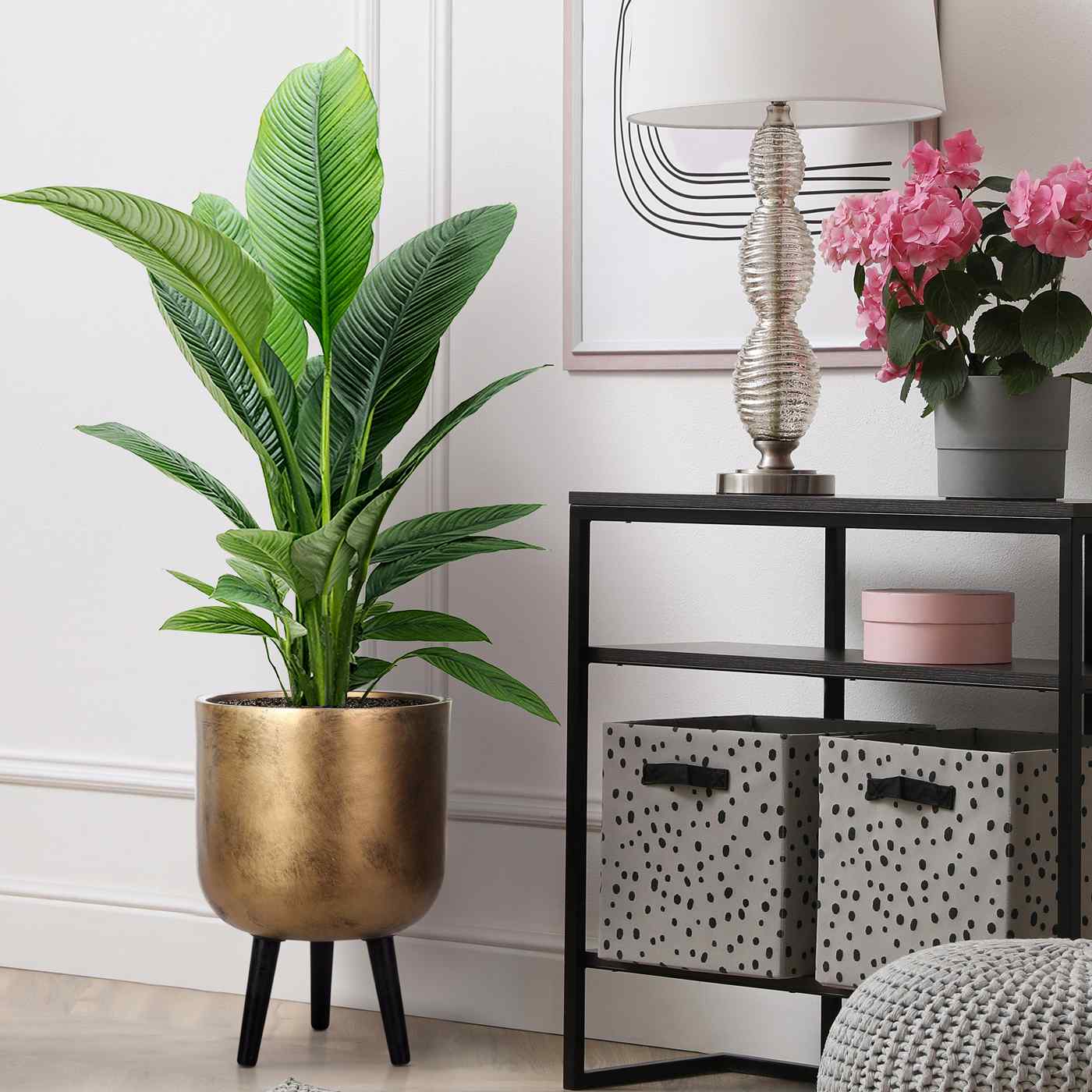 IDEALIST Lite Round Planter on Legs, Round Pot Plant Stand Indoor