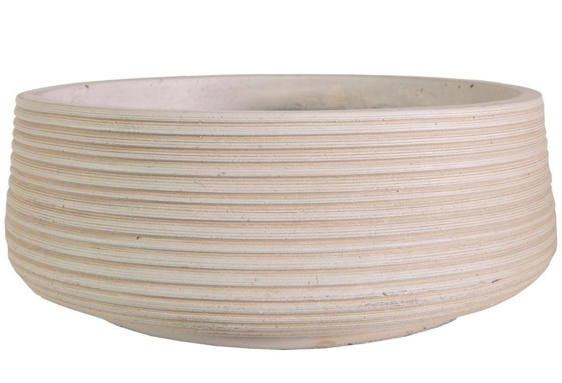 IDEALIST Lite Large Ribbed Light Concrete Bowl Planter