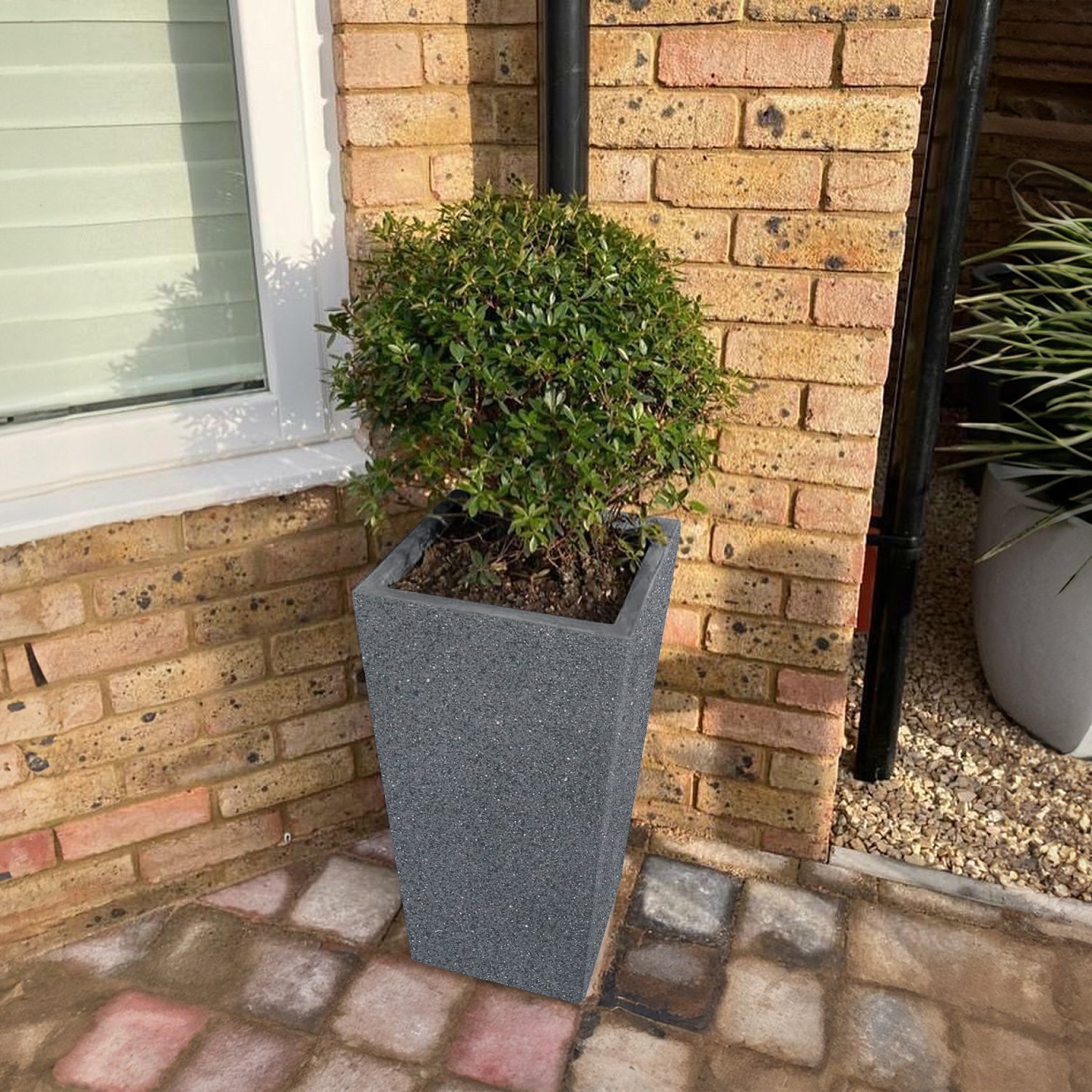 IDEALIST Lite Textured Concrete Effect Tall Tapered Outdoor Planter
