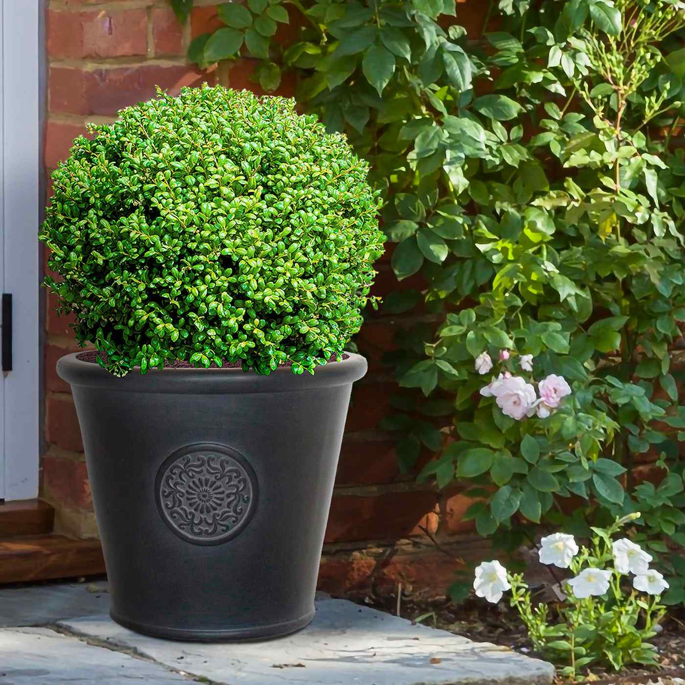 IDEALIST Lite Rustic Style Rolled Rim Wide Vase Outdoor Planter