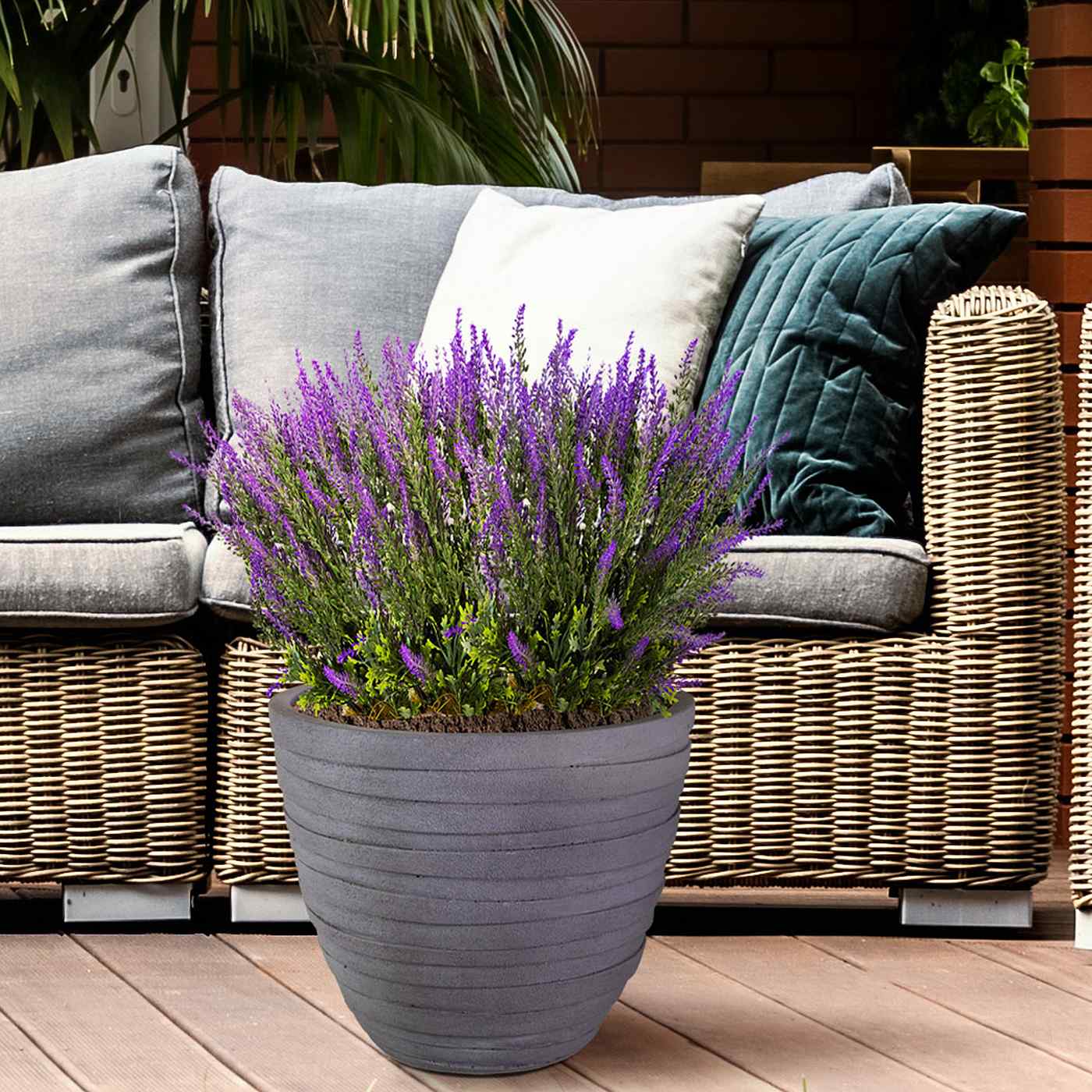 IDEALIST Lite Row Light Concrete Egg Planter