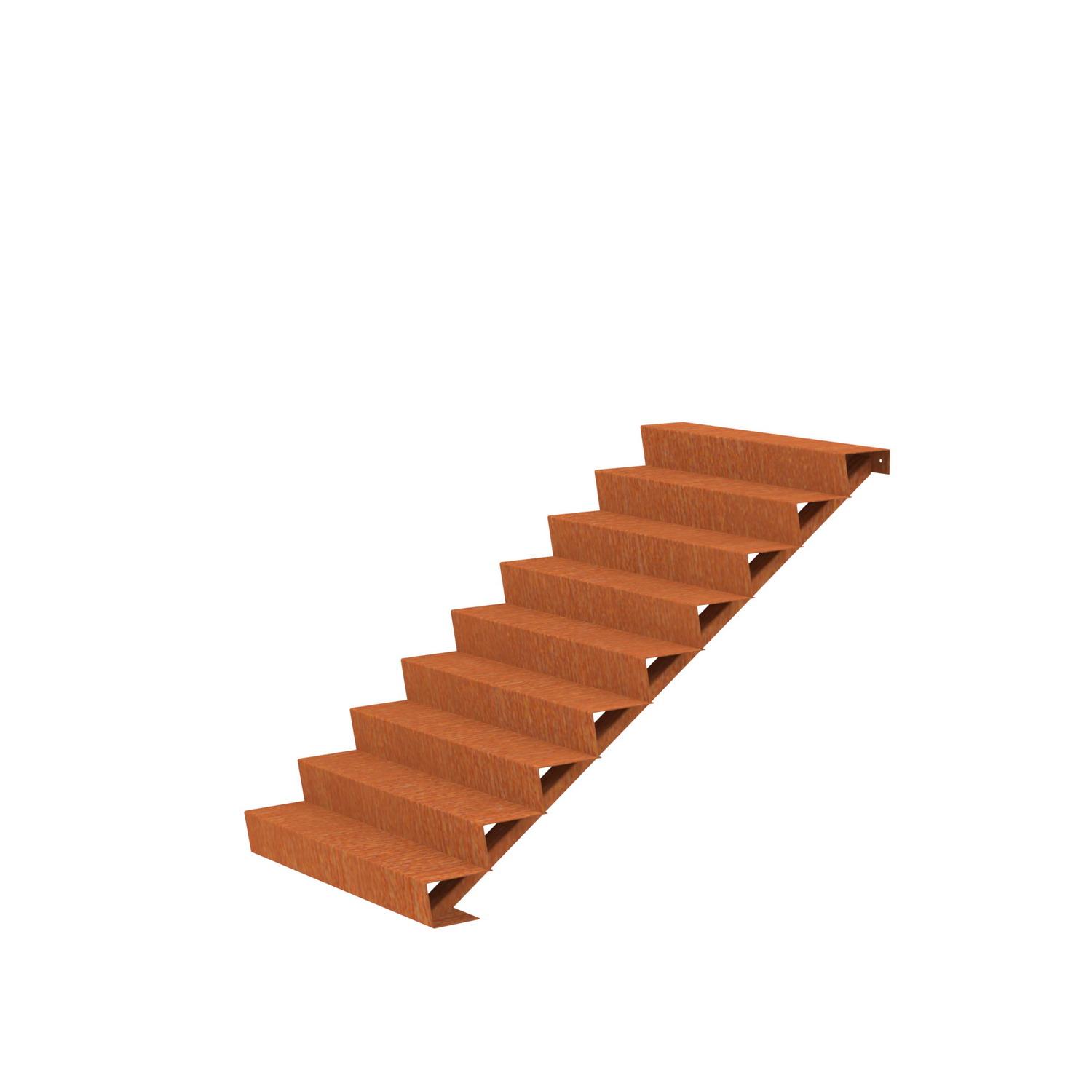 9 Steps Corten Steel Stair