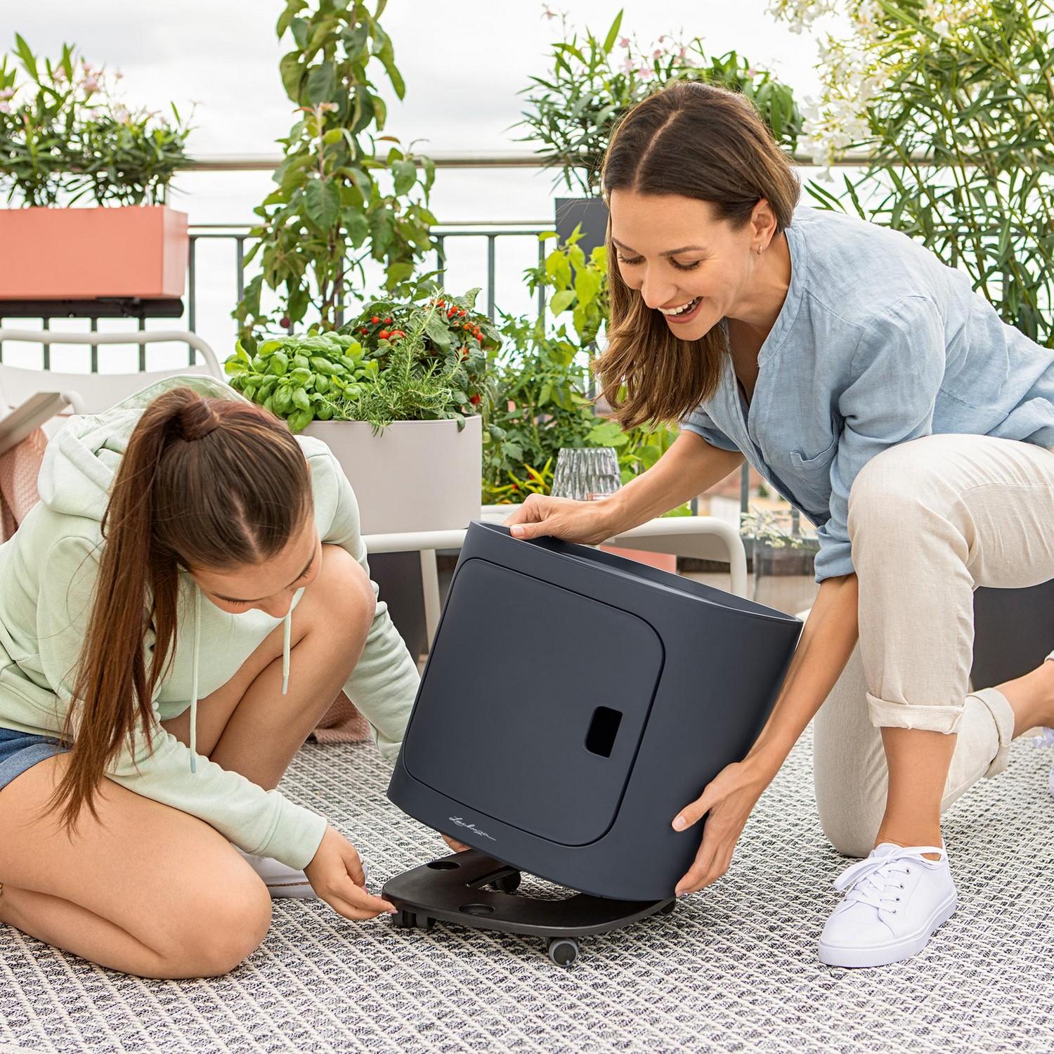 LECHUZA PILA STORAGE Color Square Poly Resin Unit