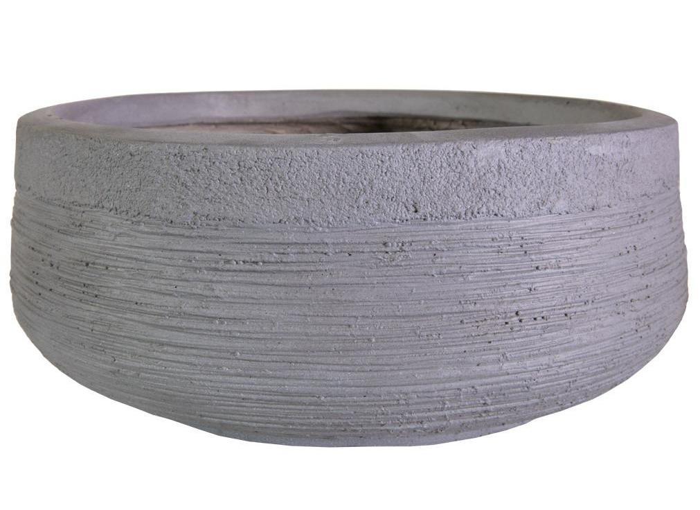 IDEALIST Lite Ribbed Light Concrete Bowl Planter
