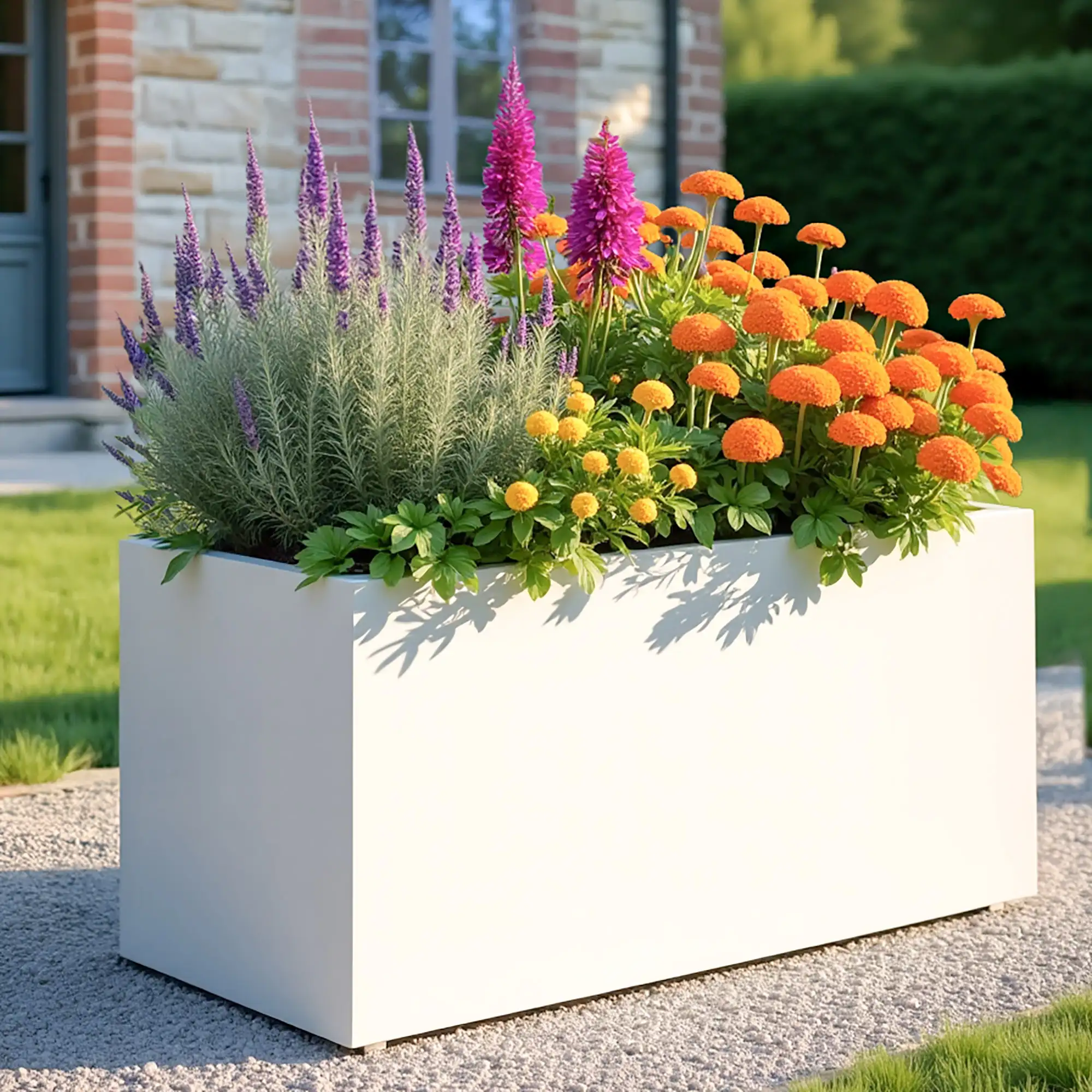 IDEALIST Lite Contemporary Light Concrete High Trough Planter