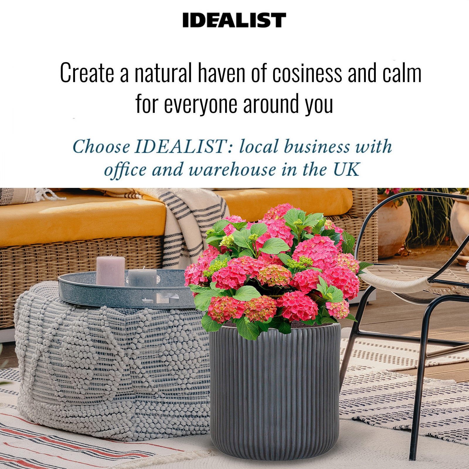 IDEALIST Lite Ribbed Round Outdoor Planter