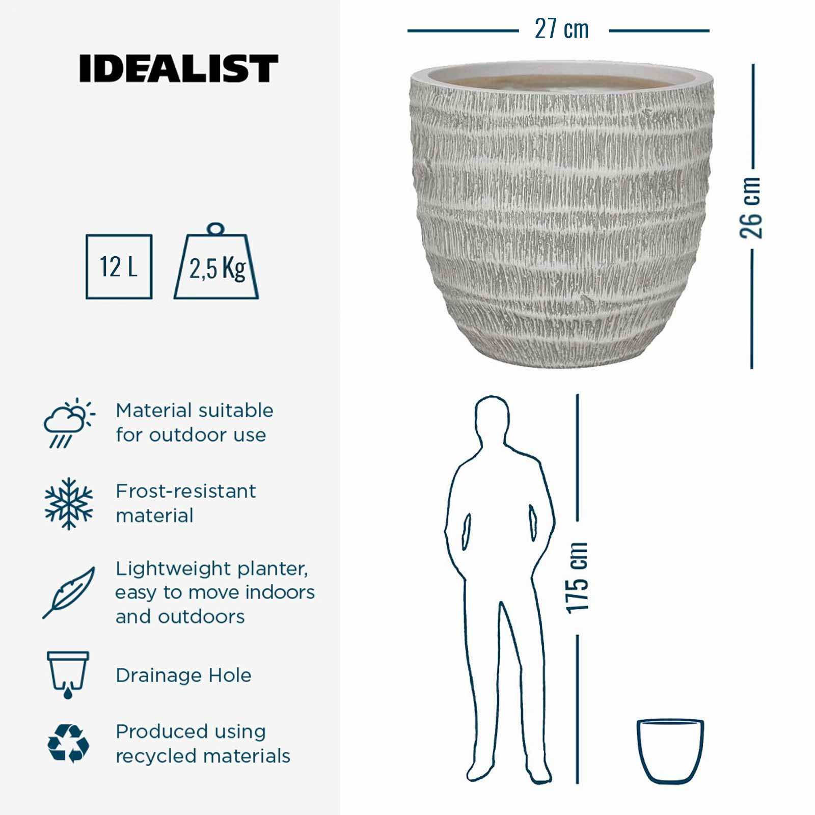 IDEALIST Lite Straw Plaited Style Egg Planter