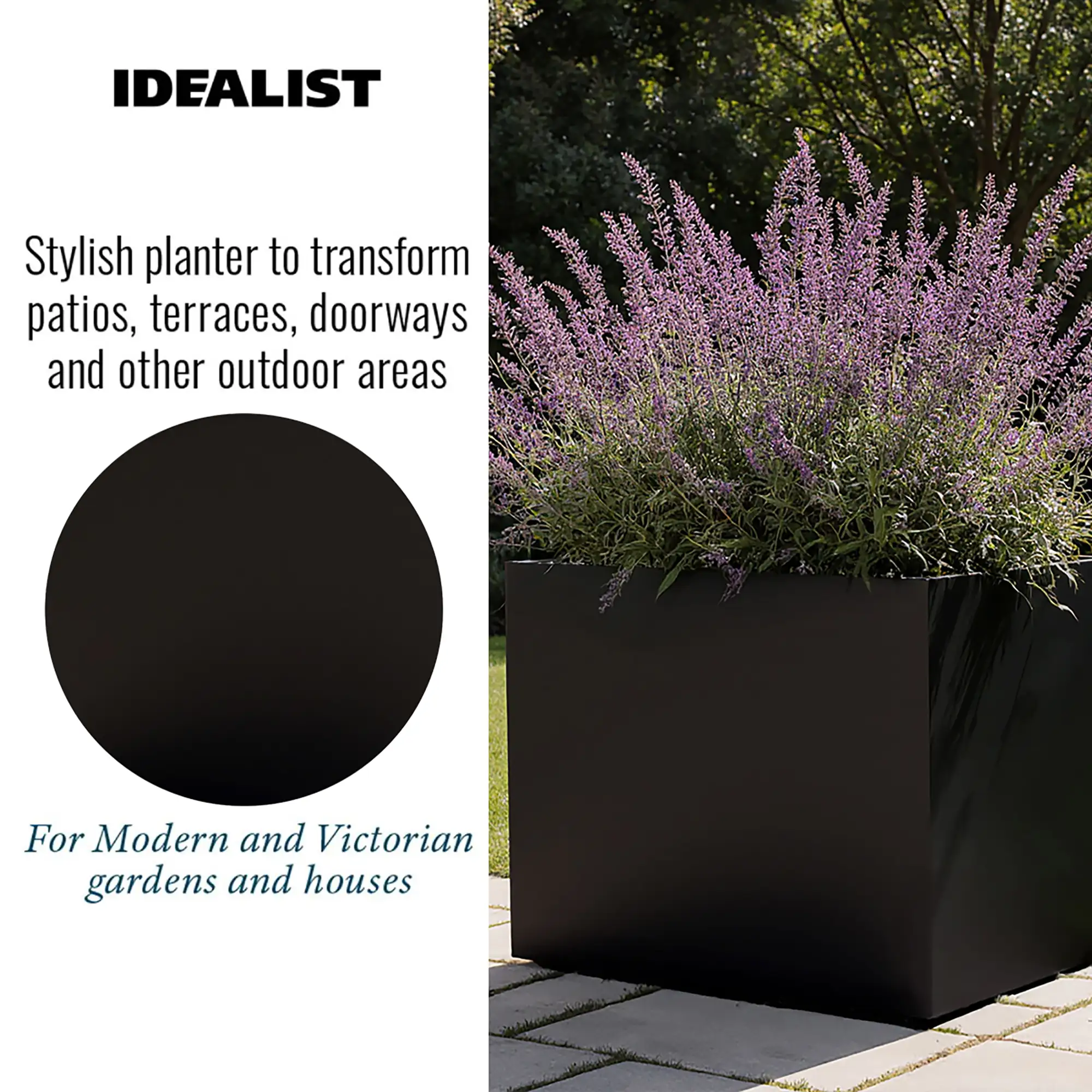 IDEALIST Lite Contemporary Light Concrete Trough Planter