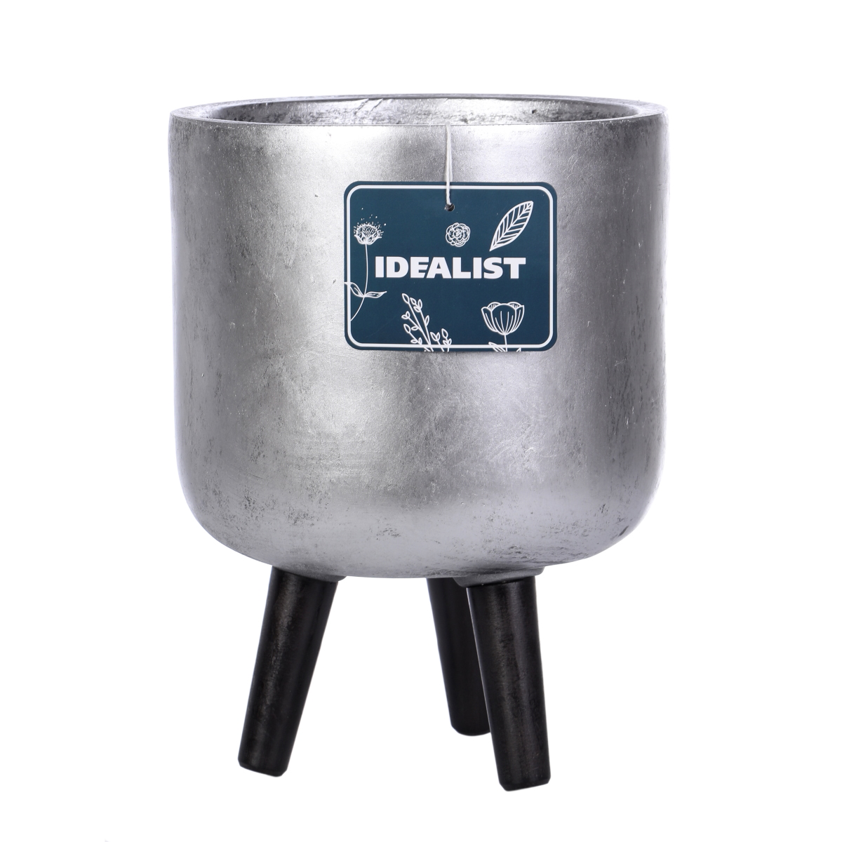 IDEALIST Lite Concrete Effect Round Planter on Legs, Round Pot Plant Stand Indoor