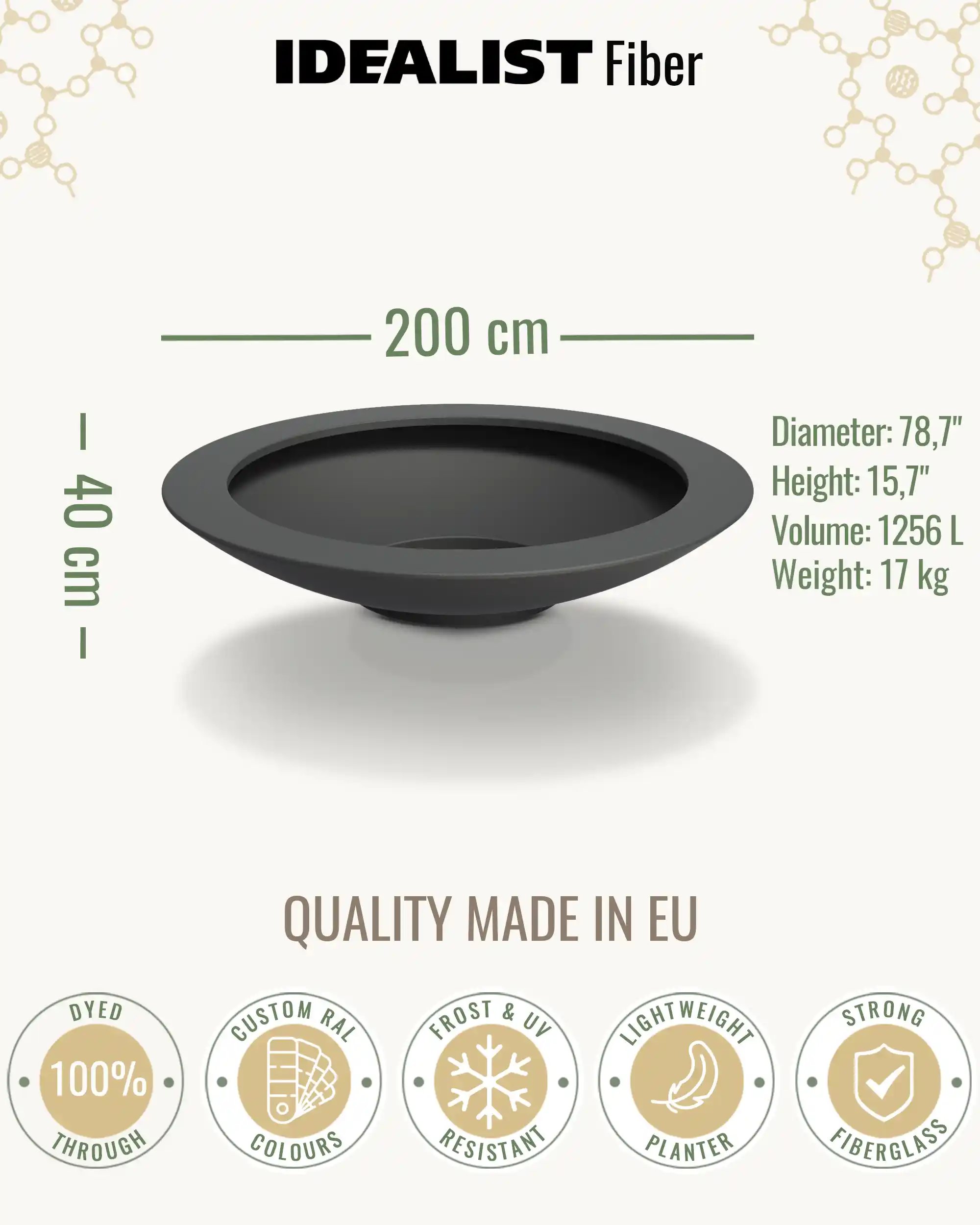 DISC Bowl Outdoor Fiberglass Planter