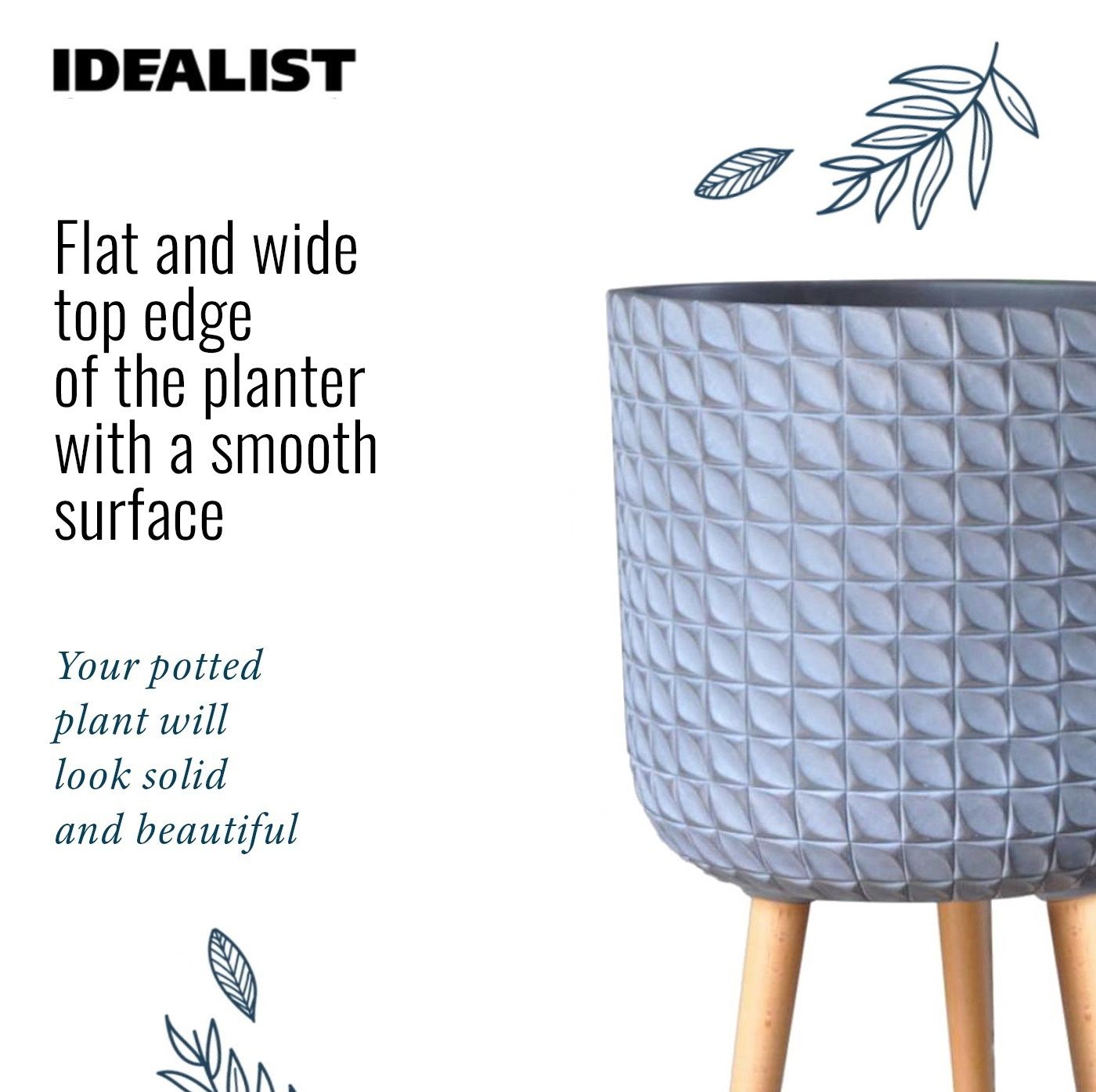 IDEALIST Lite Faceted Effect Planter on Legs
