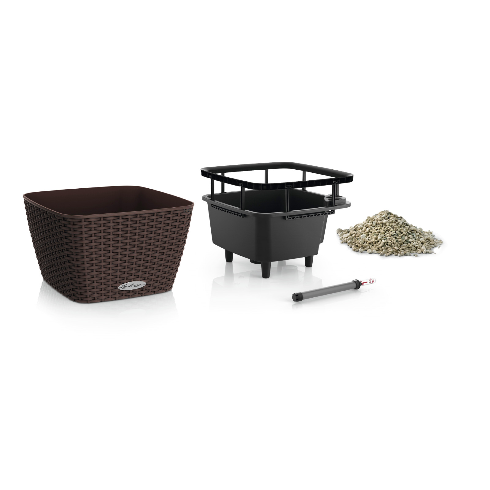 LECHUZA BACINO Cottage Square Poly Resin Self-watering Planter