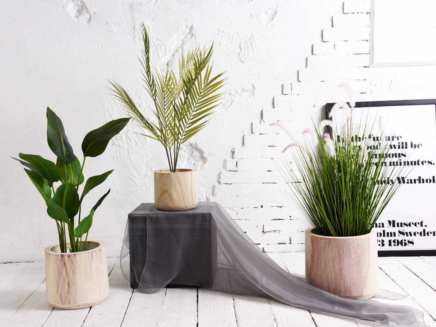 HORTICO CRAFT Wooden House Planter Round Indoor Plant Pot for House Plants with Waterproof Liner