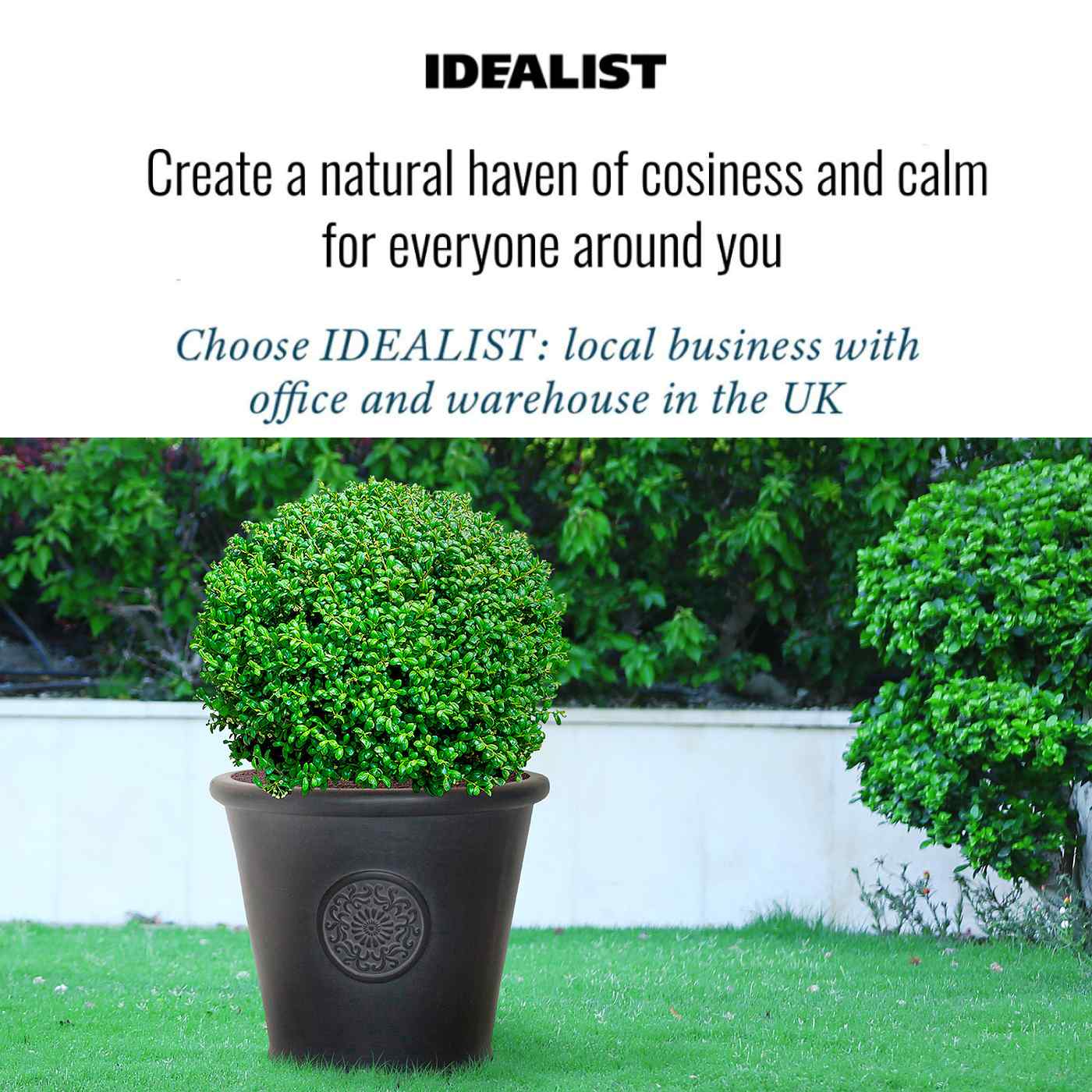 IDEALIST Lite Rustic Style Rolled Rim Wide Vase Outdoor Planter