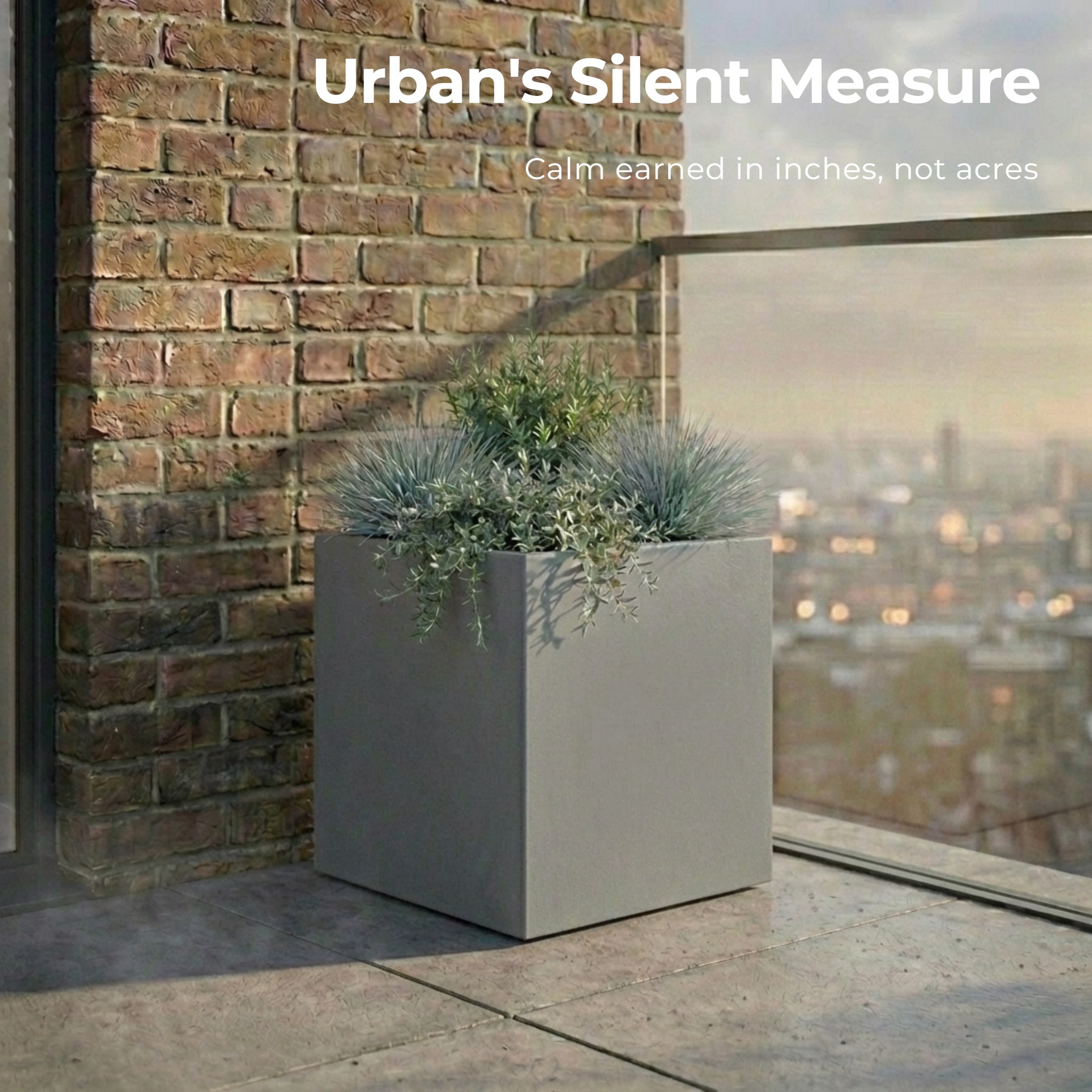 IDEALIST Lite Square Box Contemporary Light Concrete Planter