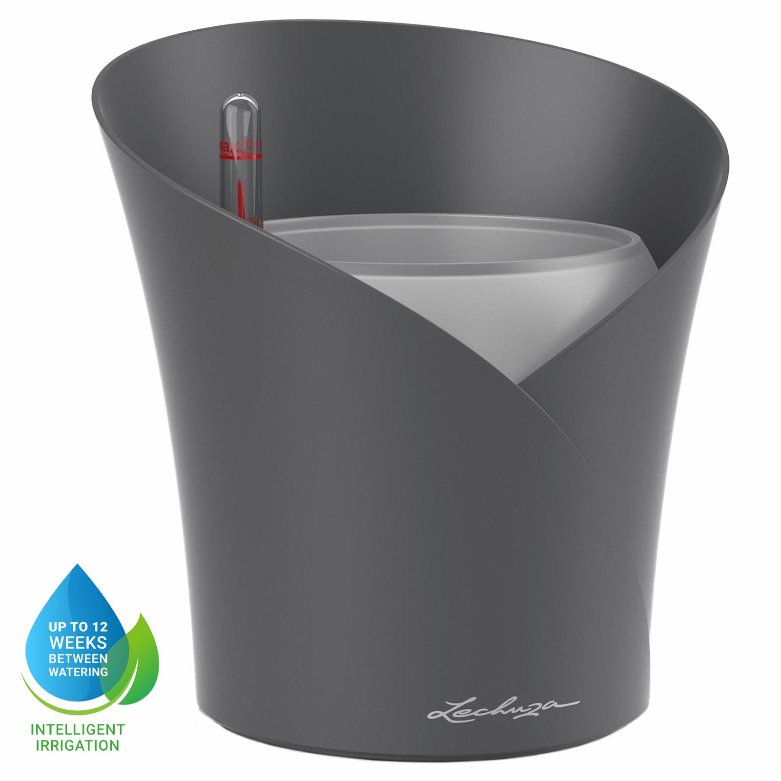 LECHUZA ORCHIDEA Round Poly Resin Indoor Self-watering Planter