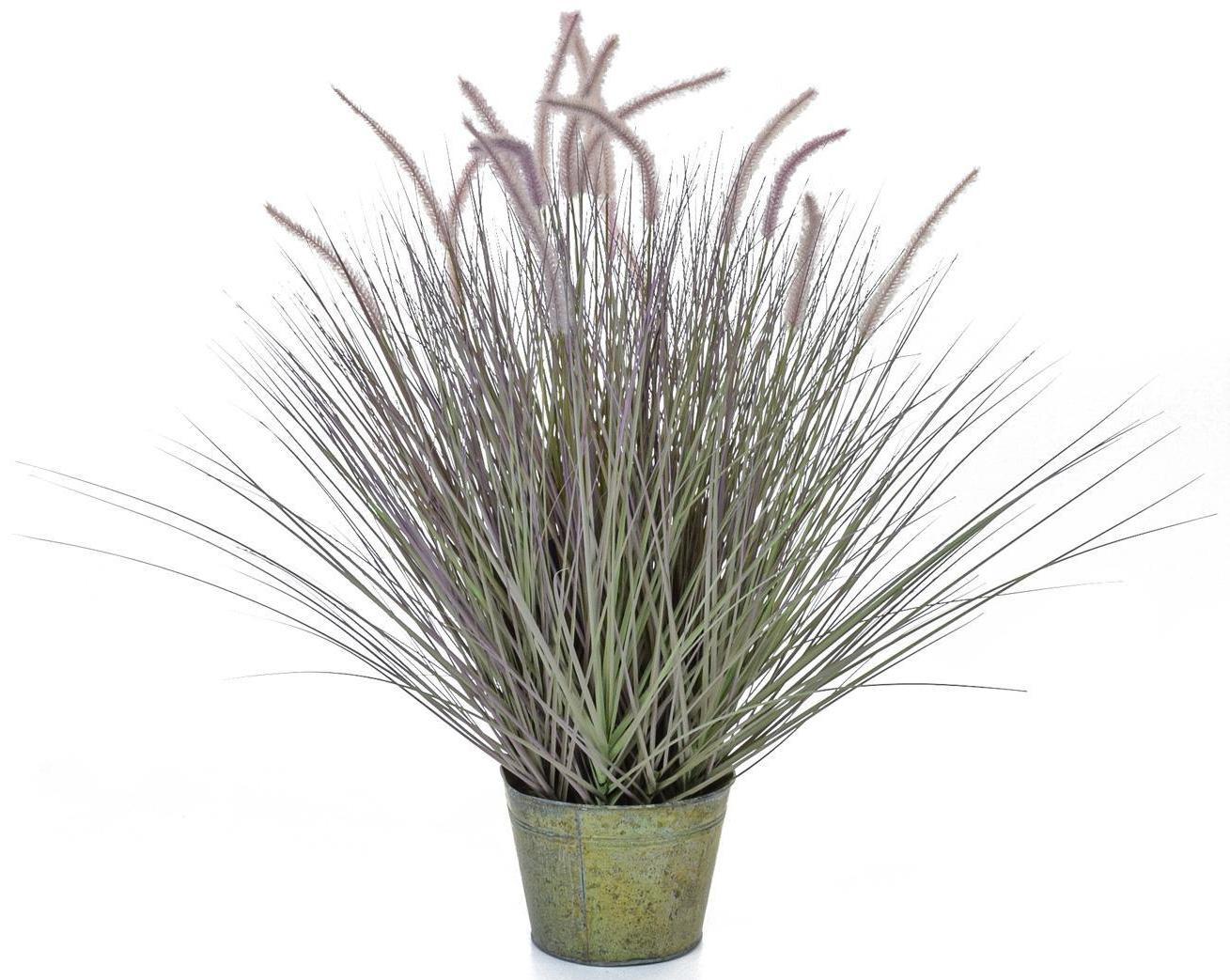 Dogtail with Metal Pot Artificial Grass Plant