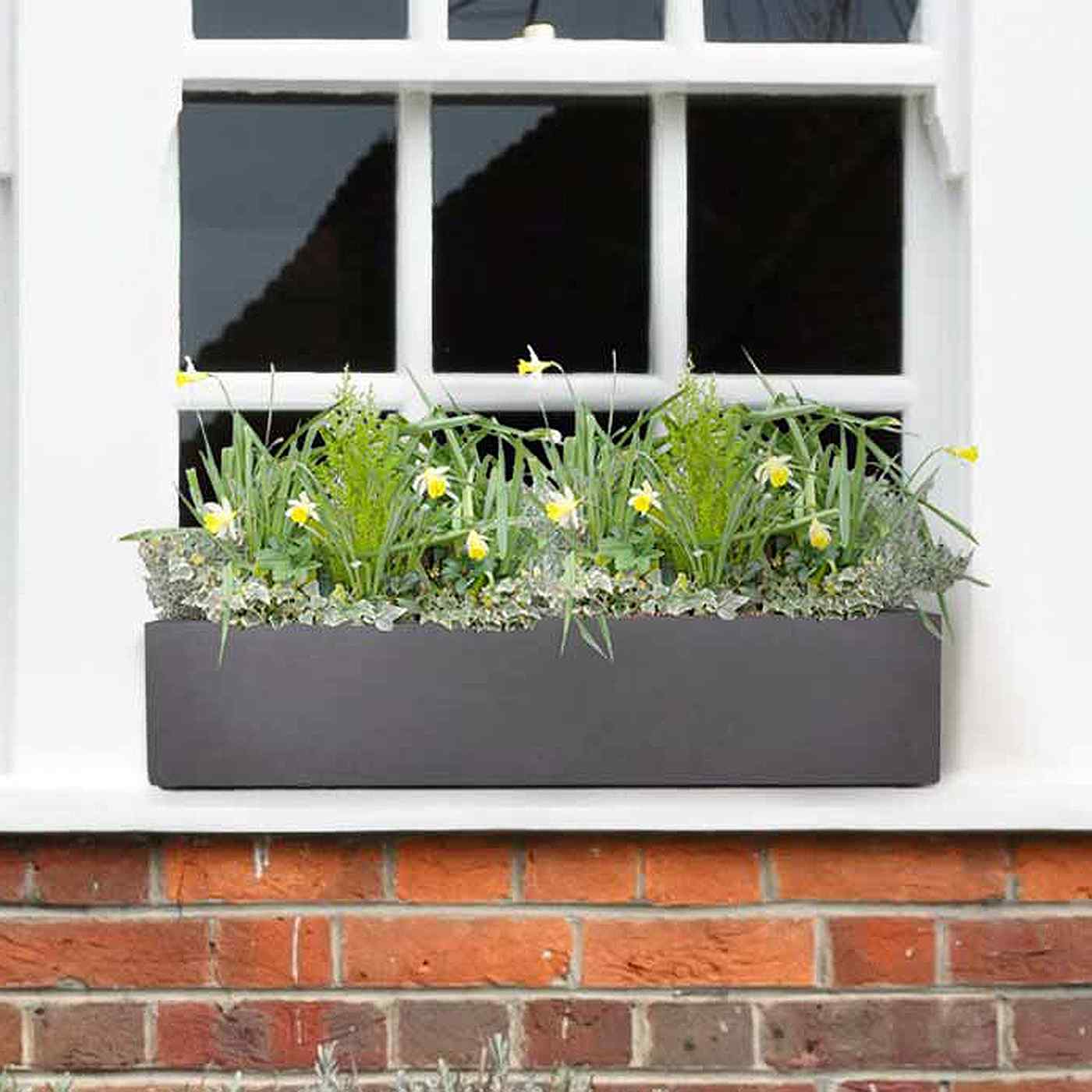 IDEALIST Lite Window Box Light Concrete Planter Set