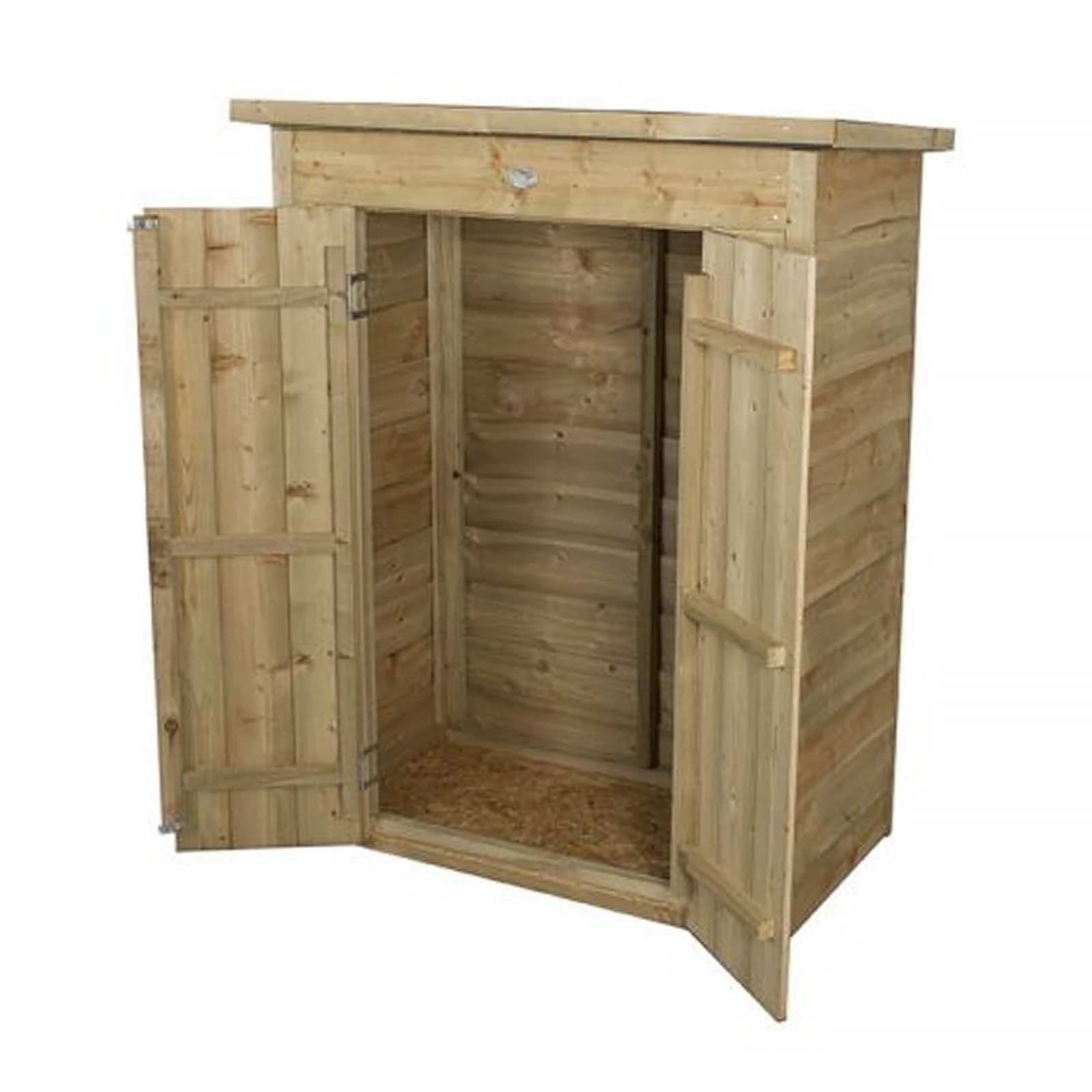 Installed Outdoor Pressure Treated Wooden Overlap Pent Garden Store by Forest Garden