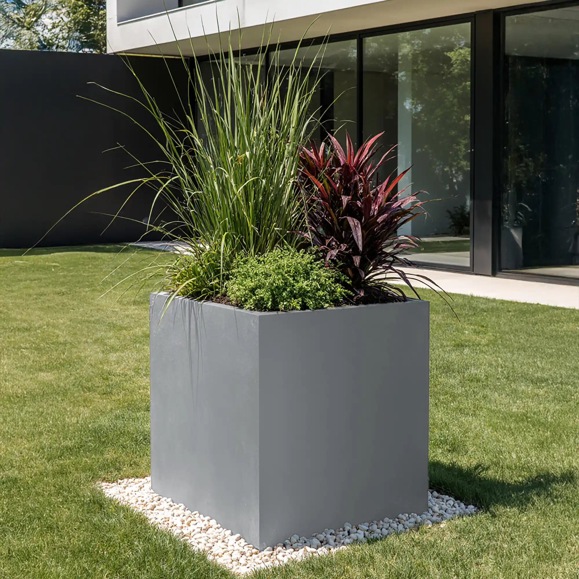 IDEALIST Lite Square Box Contemporary Light Concrete Planter