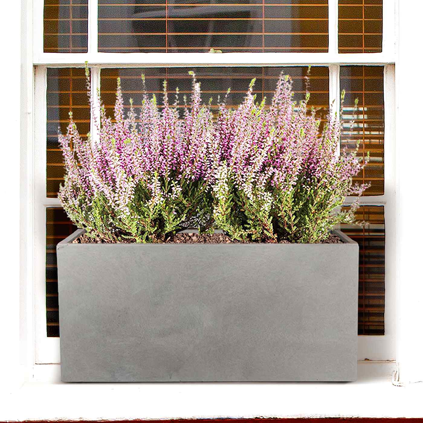 IDEALIST Lite Contemporary Light Concrete Trough Planter Set