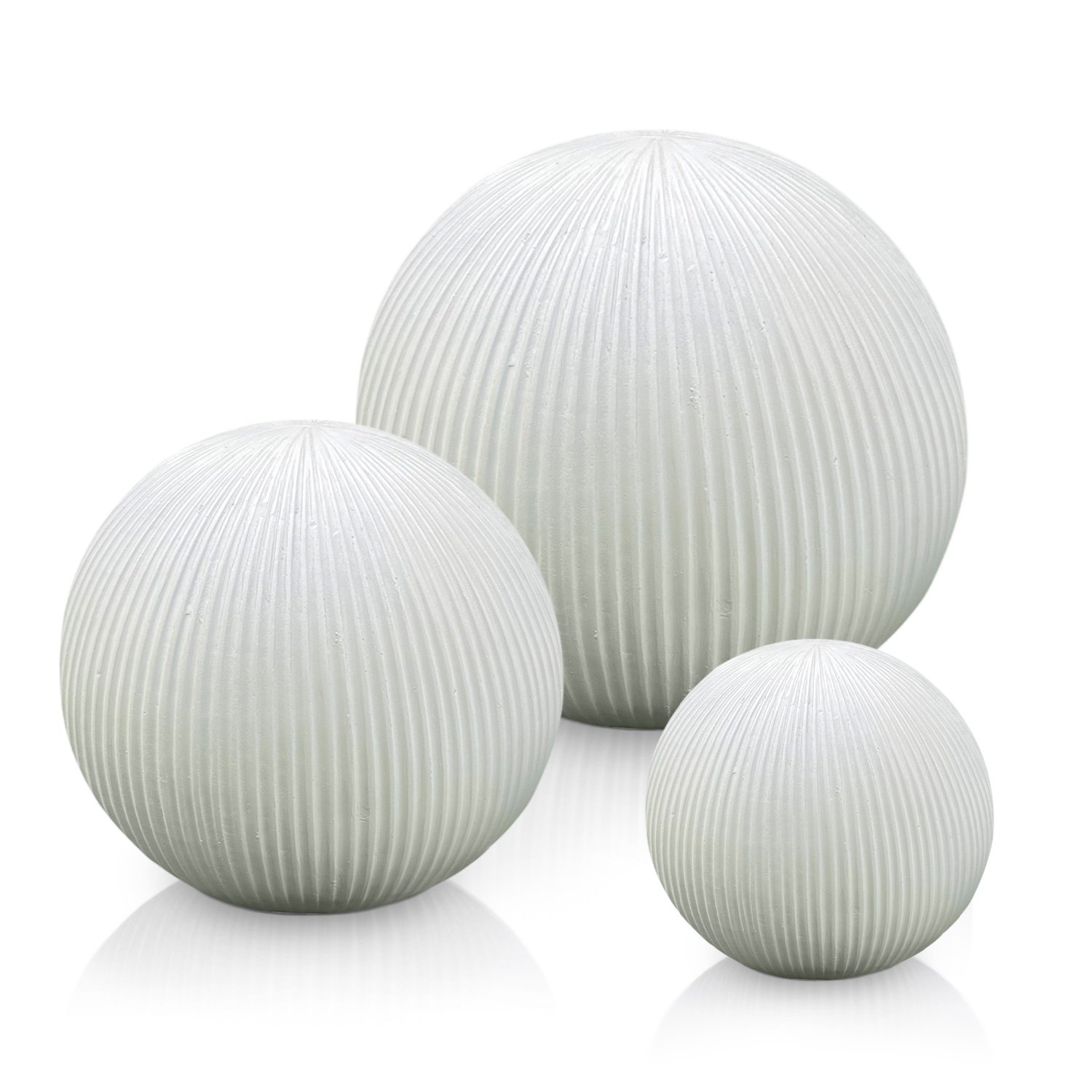 Set of IDEALIST Lite Vertical Ribbed Outdoor Garden Decorative Balls