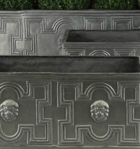 Elizabethan Fiberglass Trough Faux Lead Planter Pot In/Out
