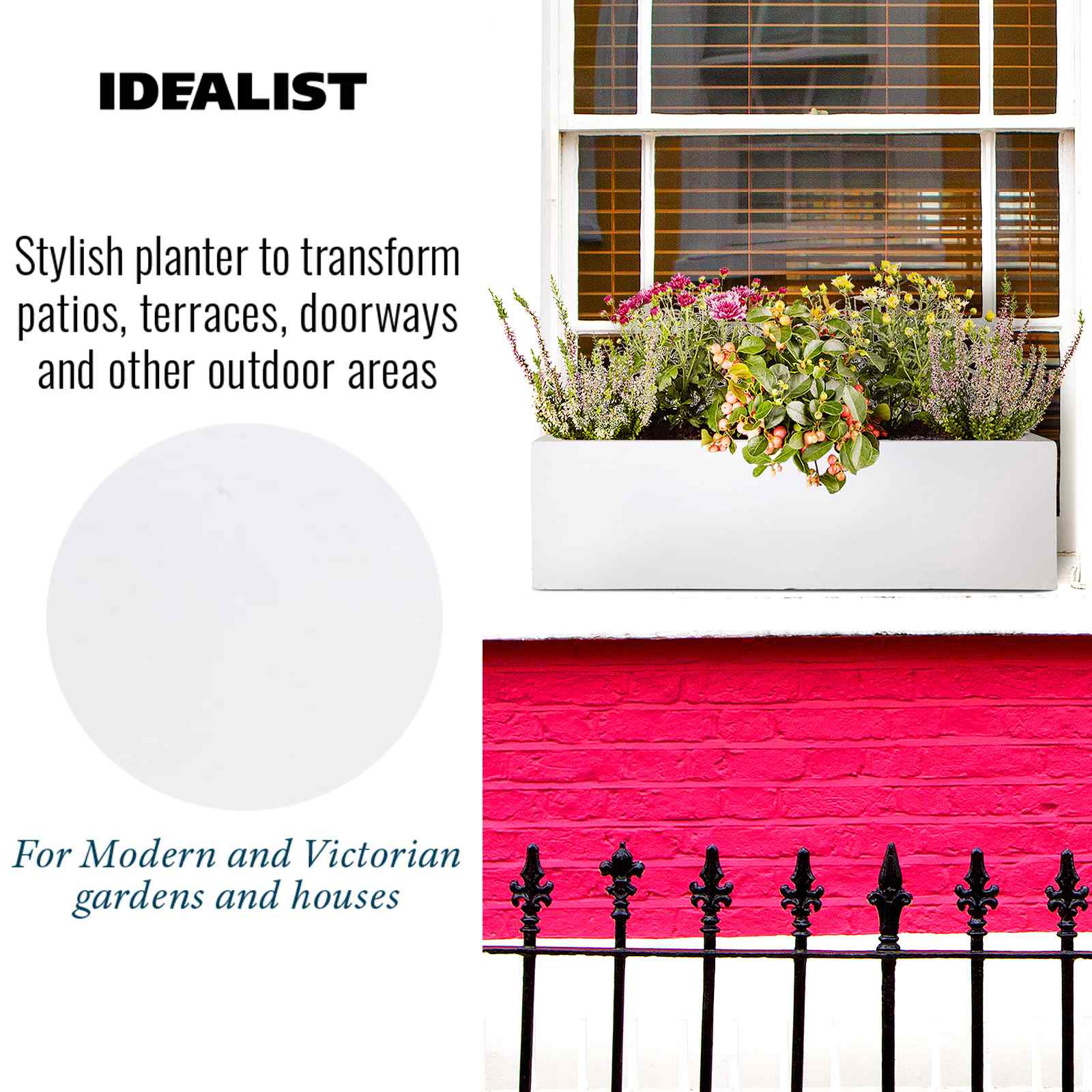 IDEALIST Lite Window Box Light Concrete Planter